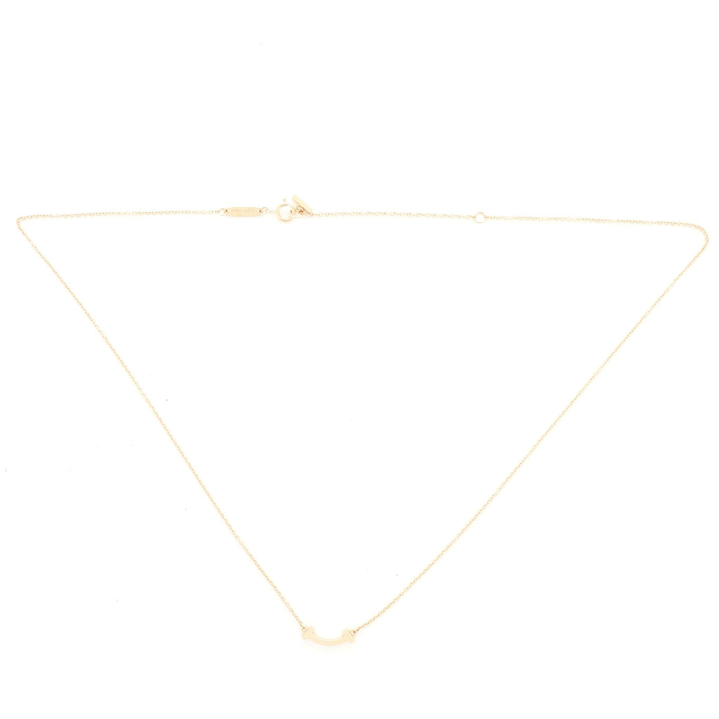 T Smile Pendant Necklace 18K Rose Gold Mini