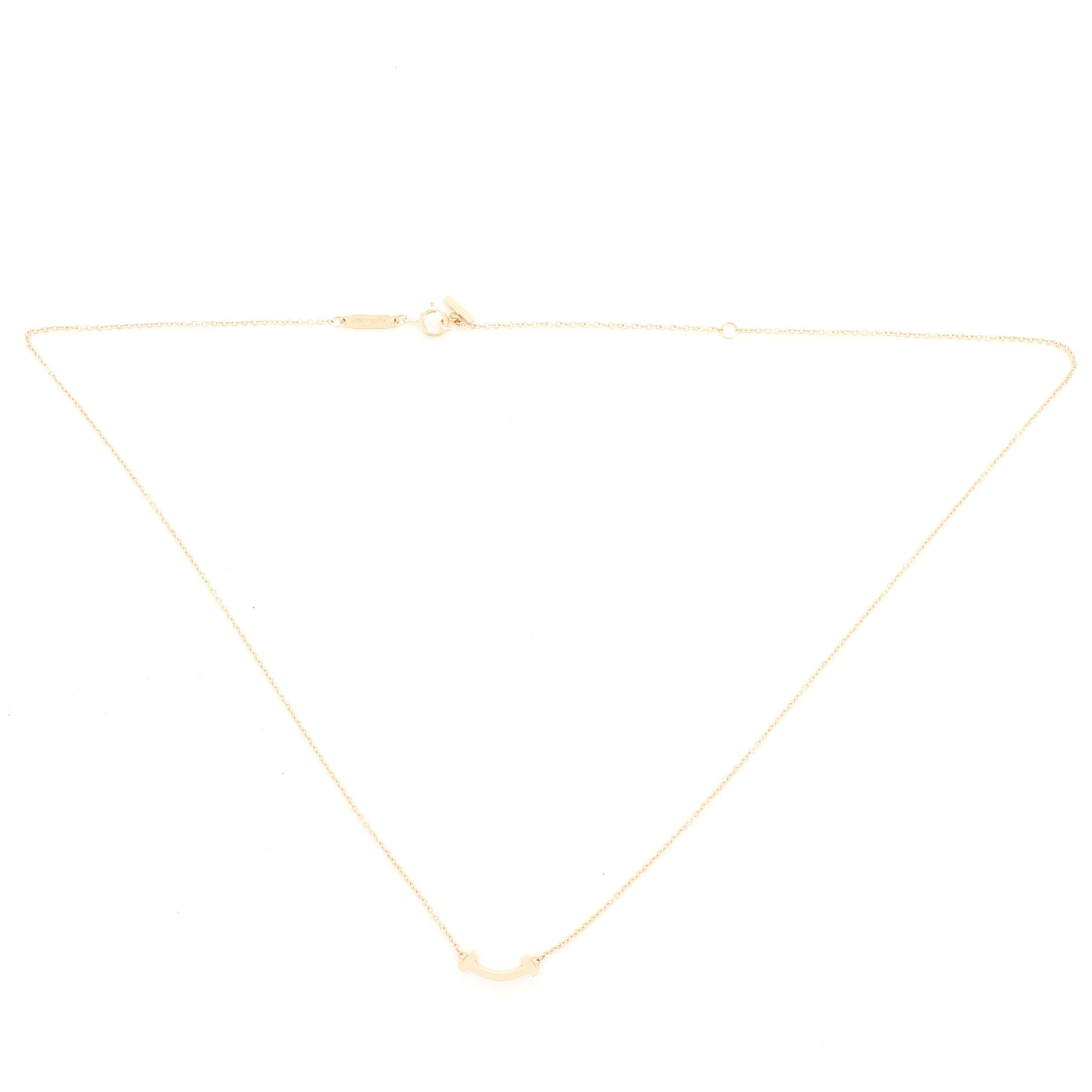 T Smile Pendant Necklace 18K Rose Gold Mini