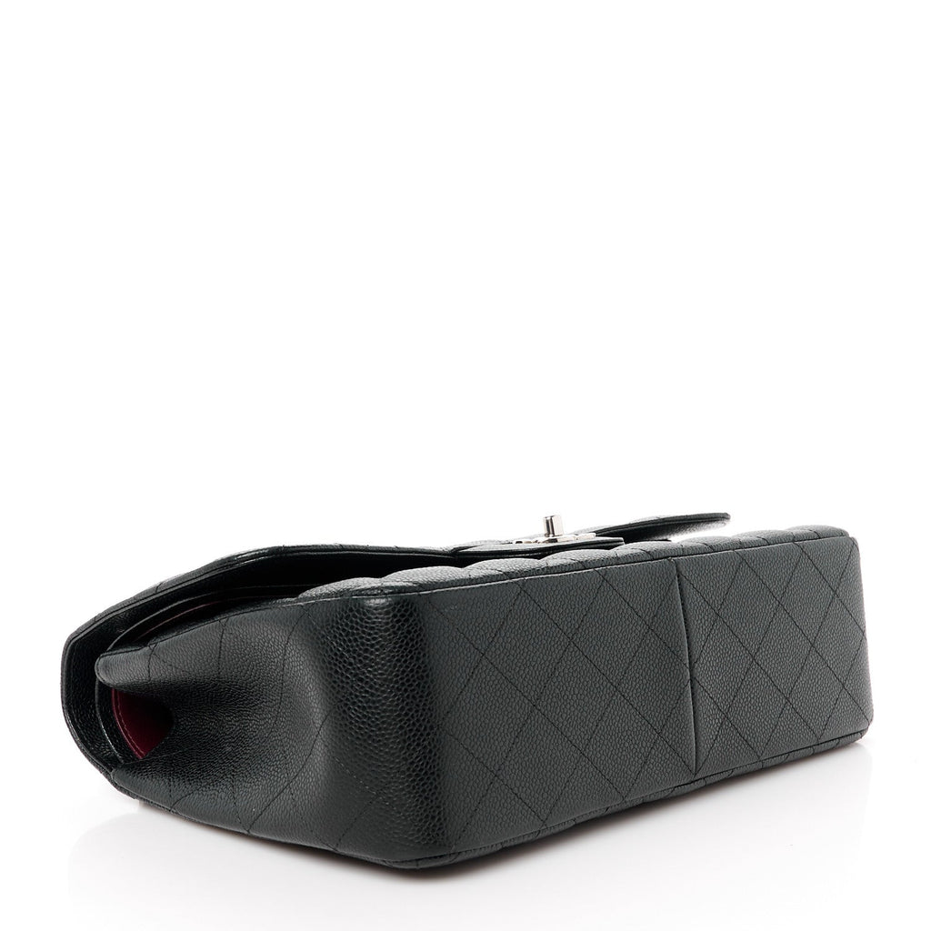 Caviar Quilted Jumbo Double Flap Black