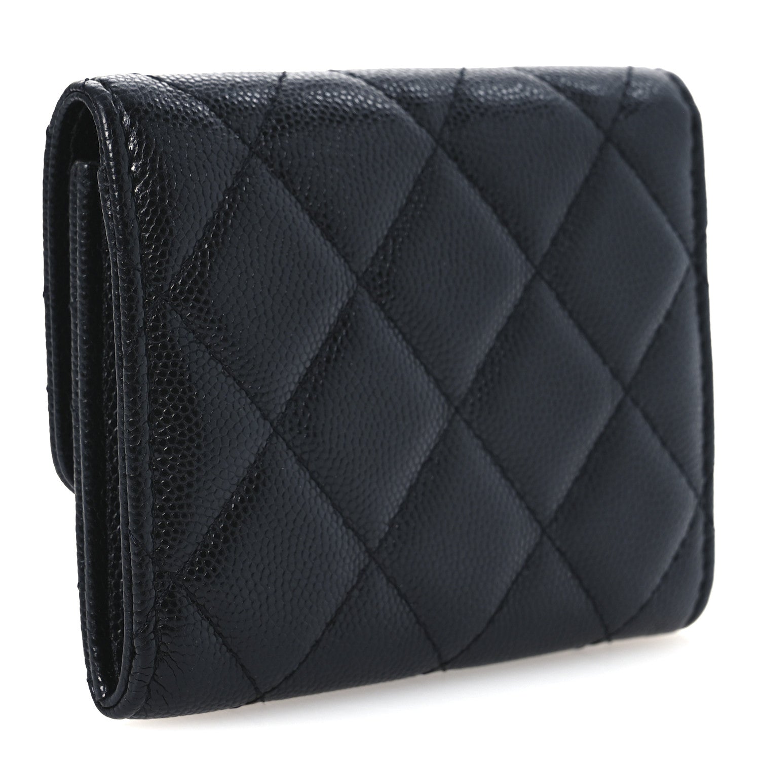 Caviar Quilted Flap  Holder So Black