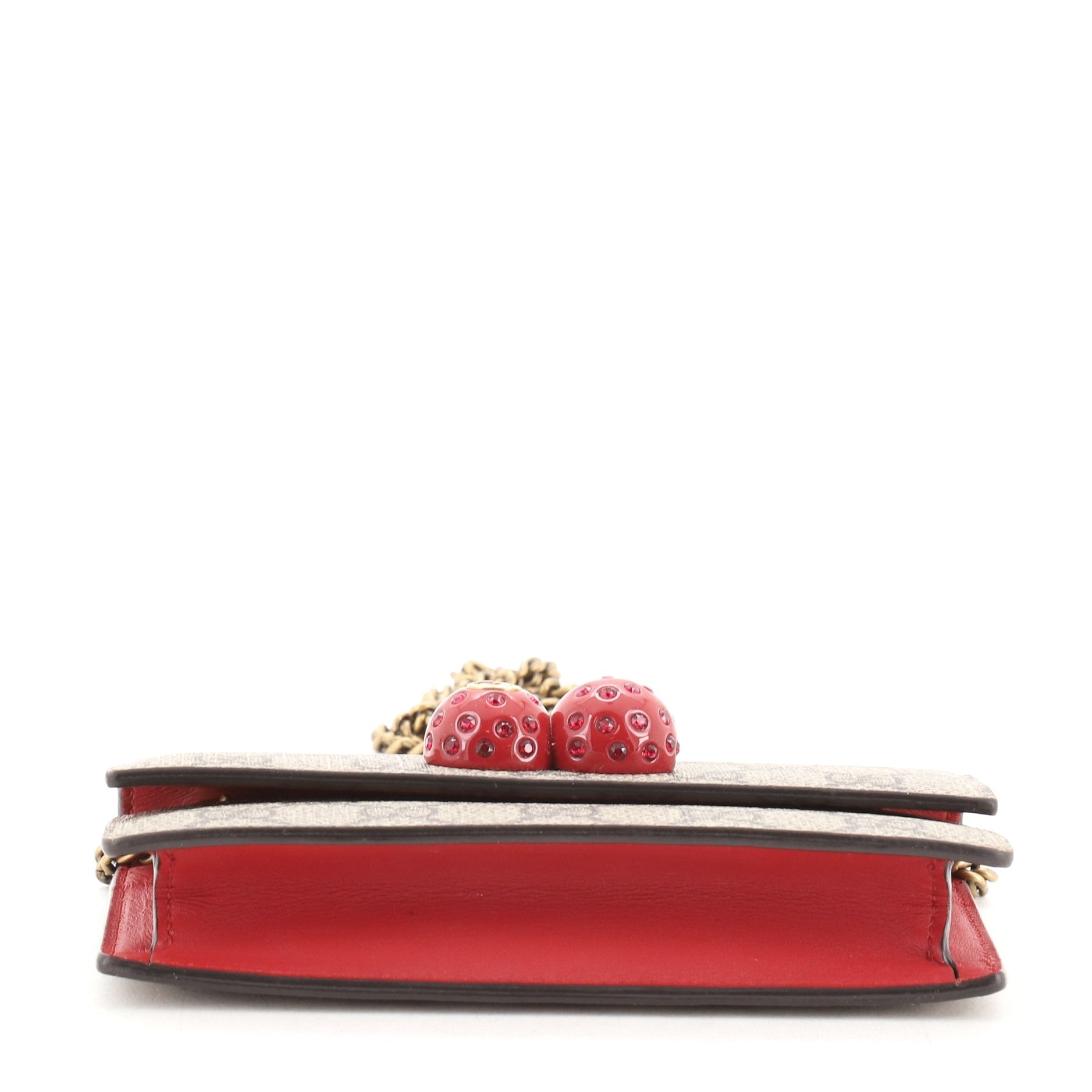 Cherries Wallet on Chain GG Coated Canvas Mini