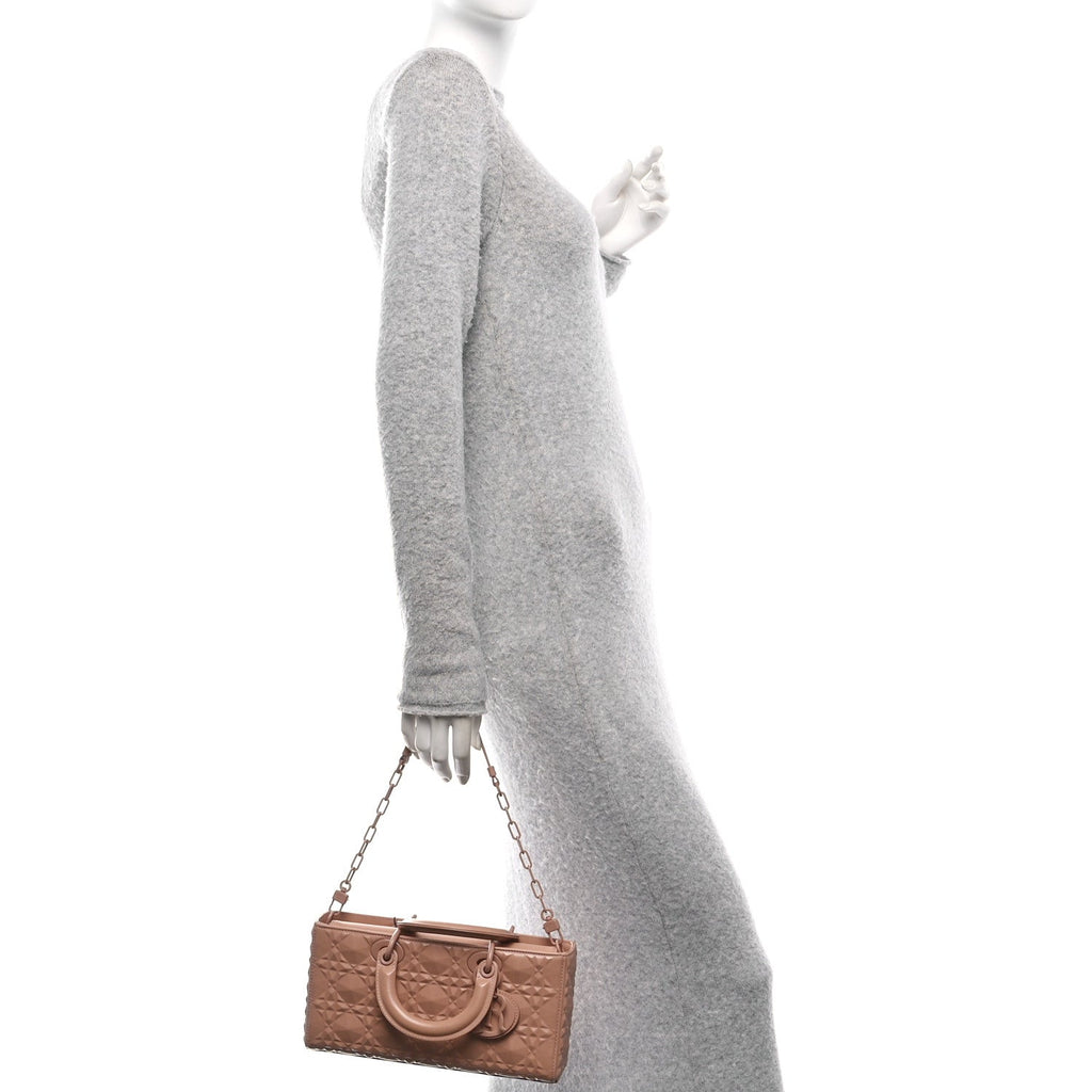 Calfskin Cannage Diamond Medium Lady D-Joy Rose Des Vents