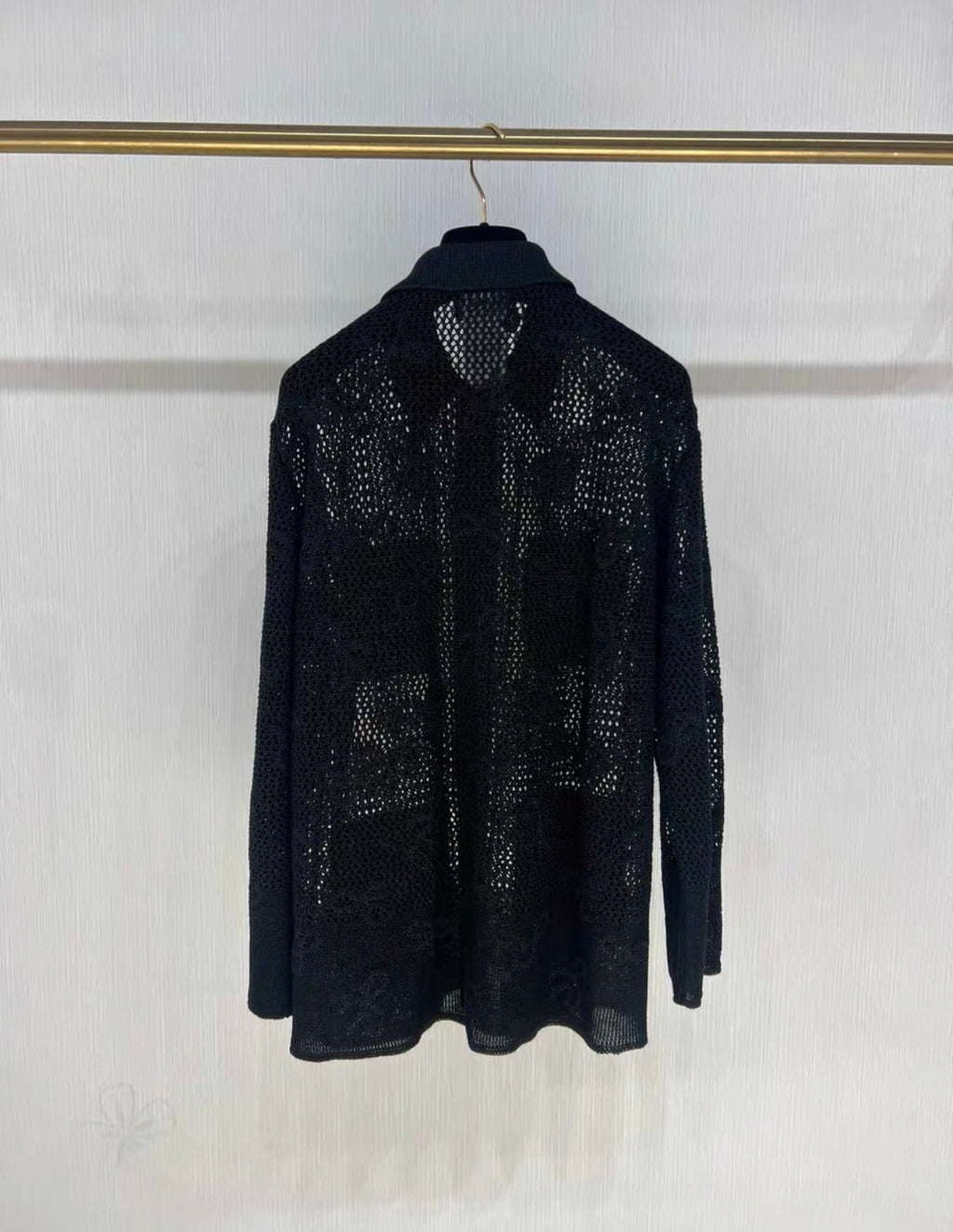 Chanel 24P black bow patchwork diamond CC button igan