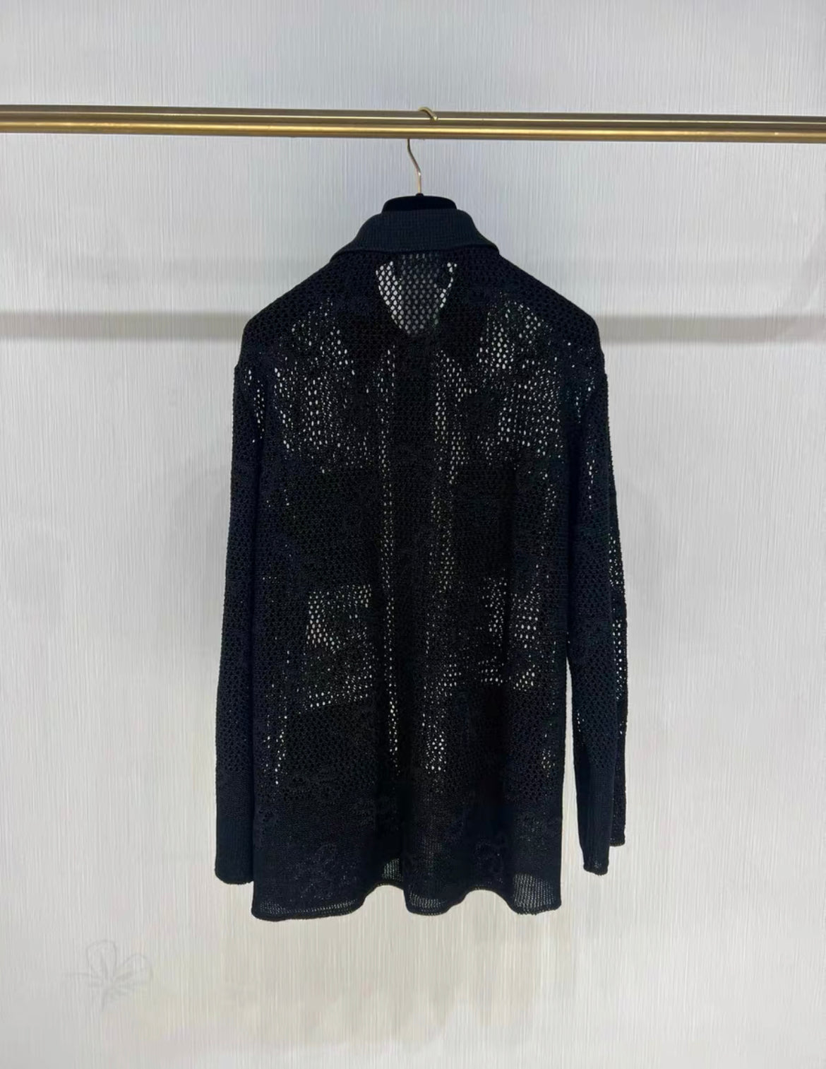 Chanel 24P black bow patchwork diamond CC button igan