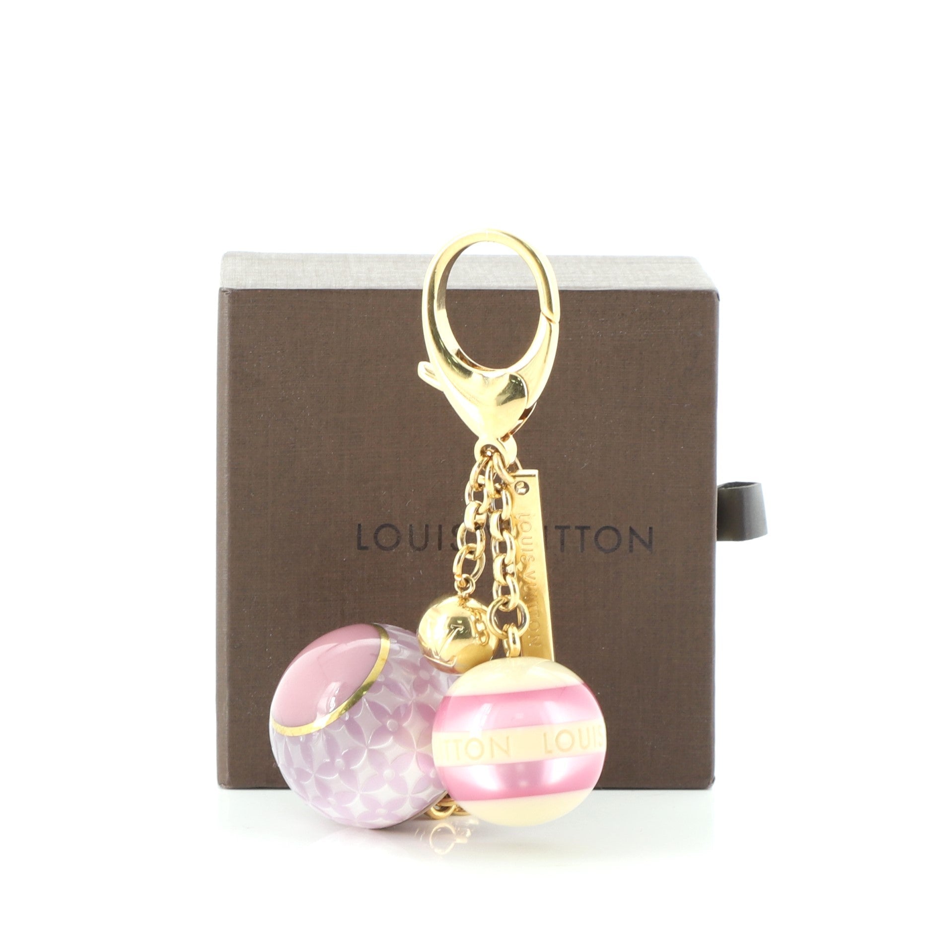 Mini Lin Croisette Bag Charm Resin and Brass