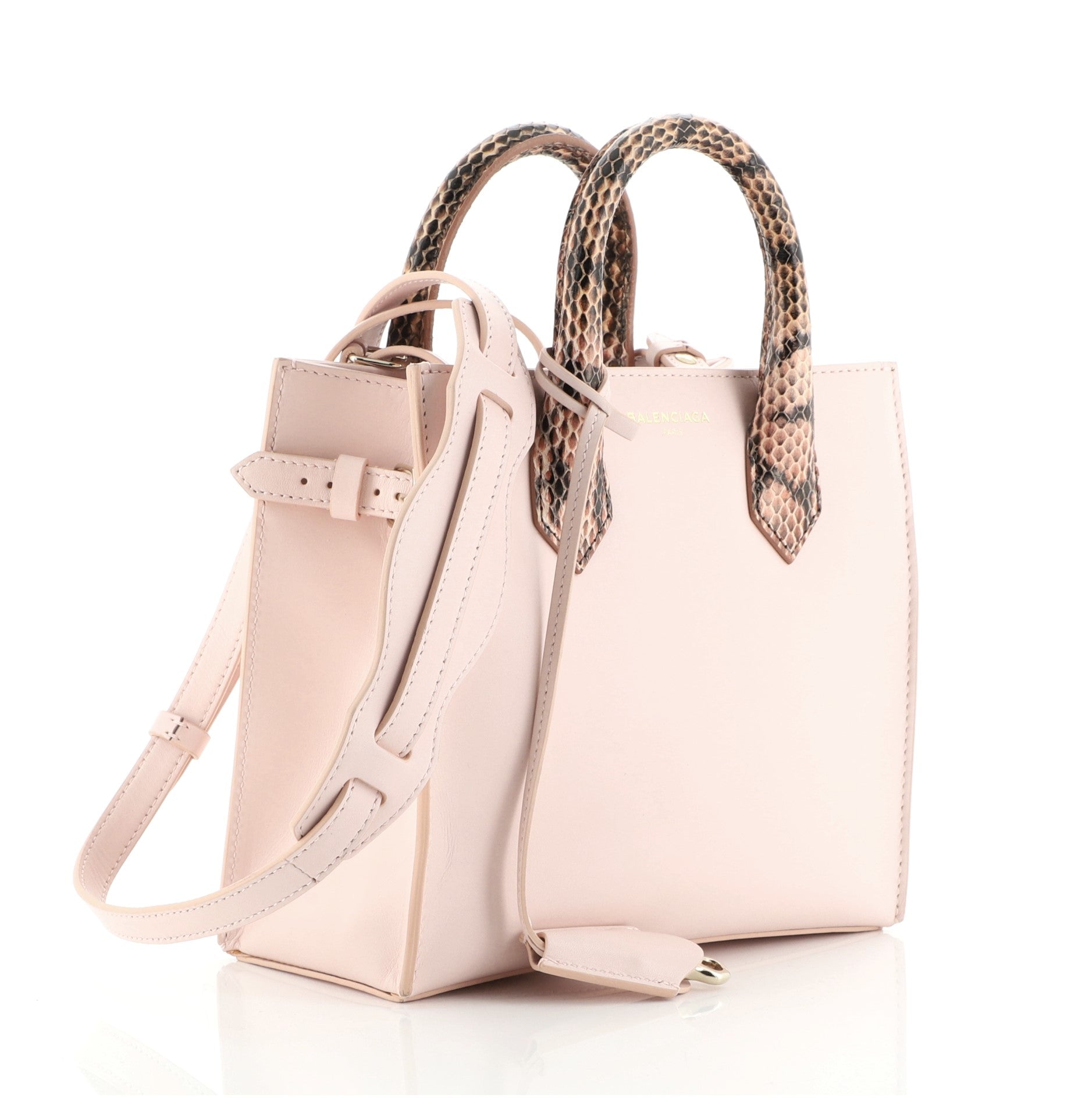 Nude All Afternoon Tote Leather with Snakeskin Mini