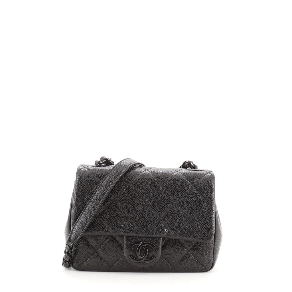 Incognito Square Flap Bag Quilted Caviar Mini