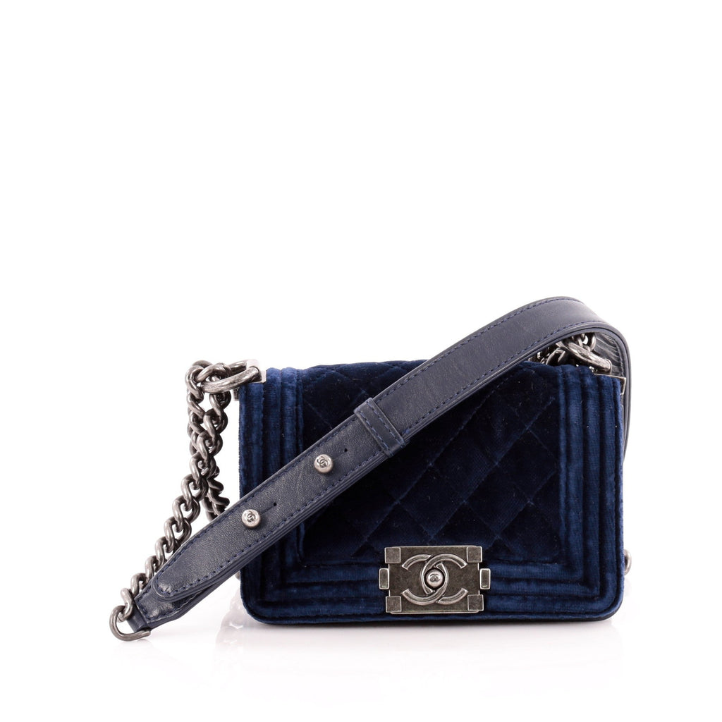 Boy Flap Bag Quilted Velvet Mini