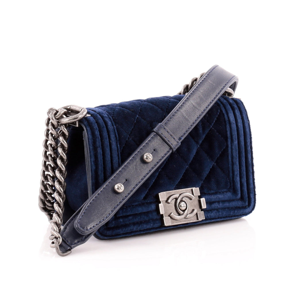 Boy Flap Bag Quilted Velvet Mini