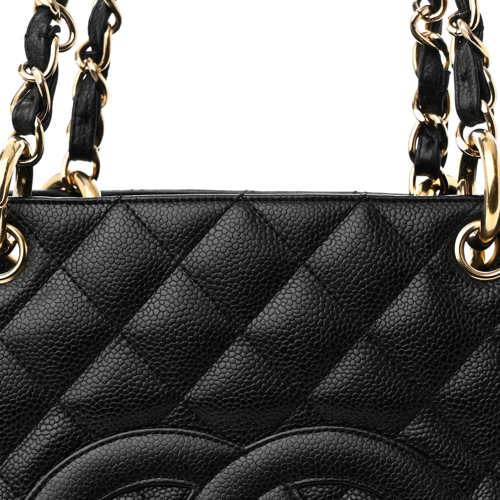 Caviar Quilted Grand Shopping Tote GST Black