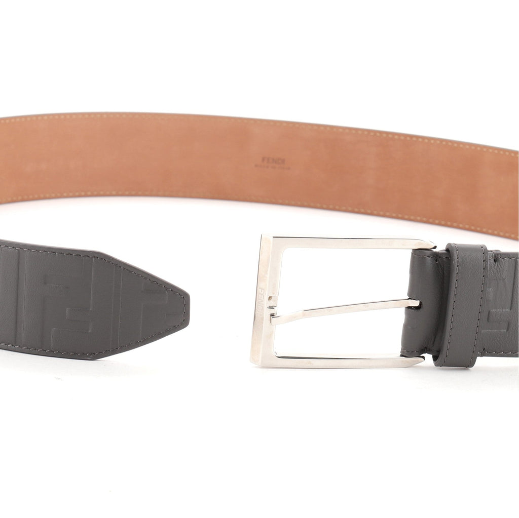 Buckle Belt Zucca Embossed Leather Medium 95