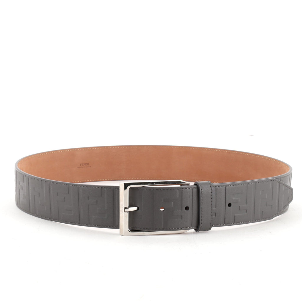 Buckle Belt Zucca Embossed Leather Medium 95