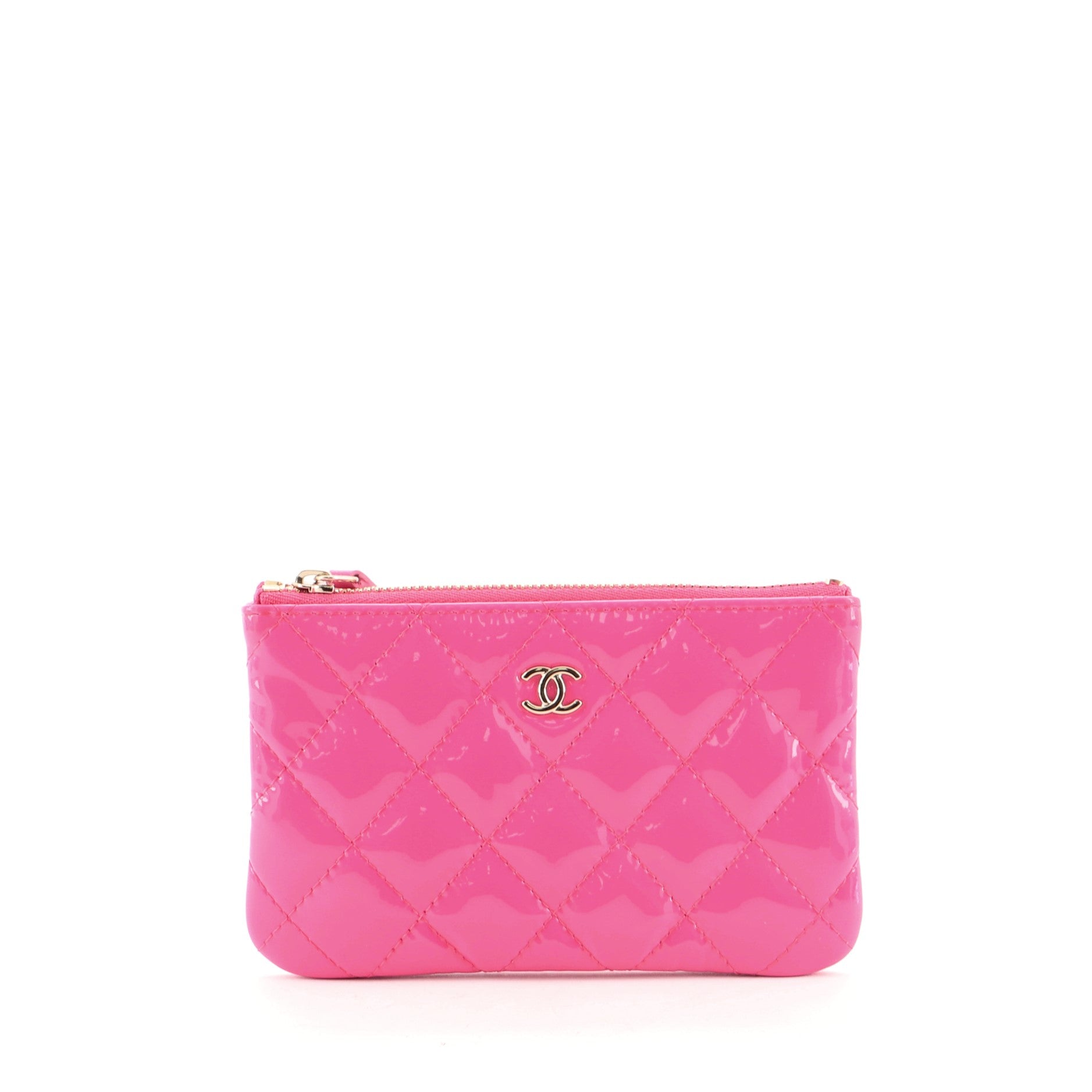 Classic O Case Pouch Quilted Patent Mini
