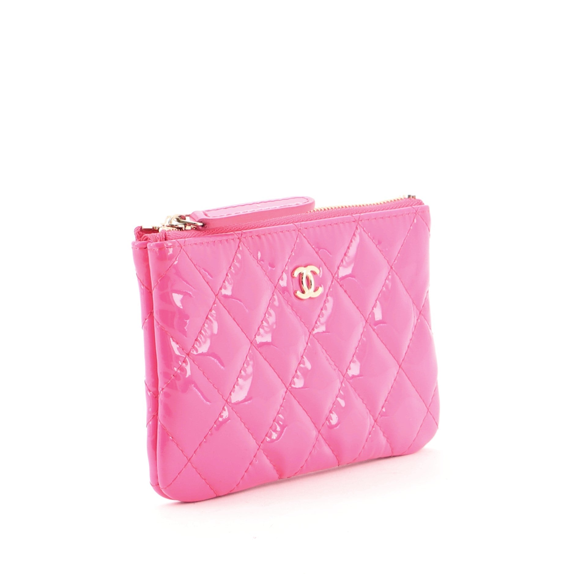 Classic O Case Pouch Quilted Patent Mini