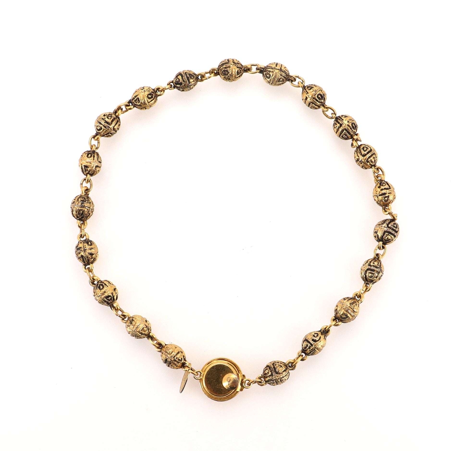 Vintage CC Ball Choker Necklace Metal