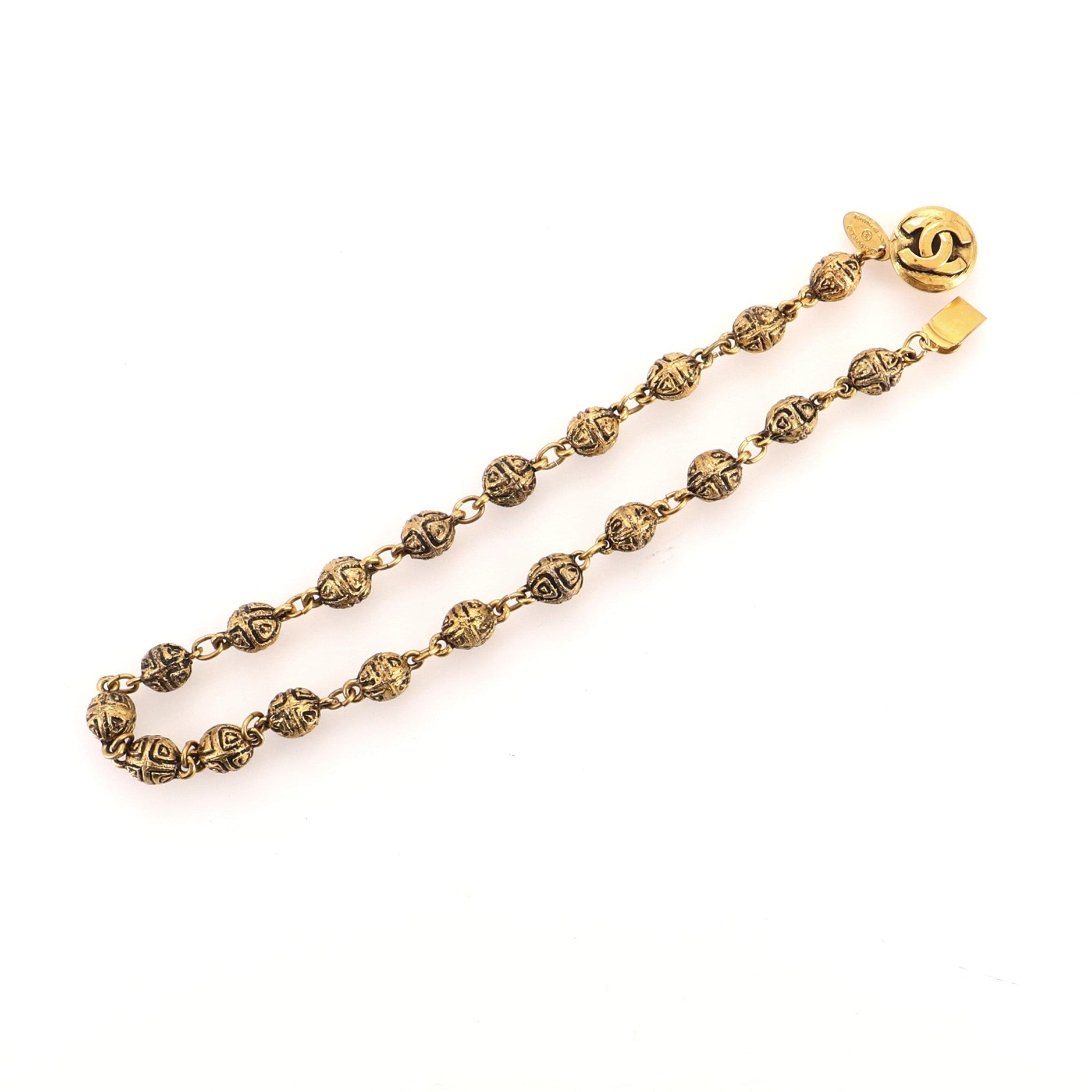 Vintage CC Ball Choker Necklace Metal