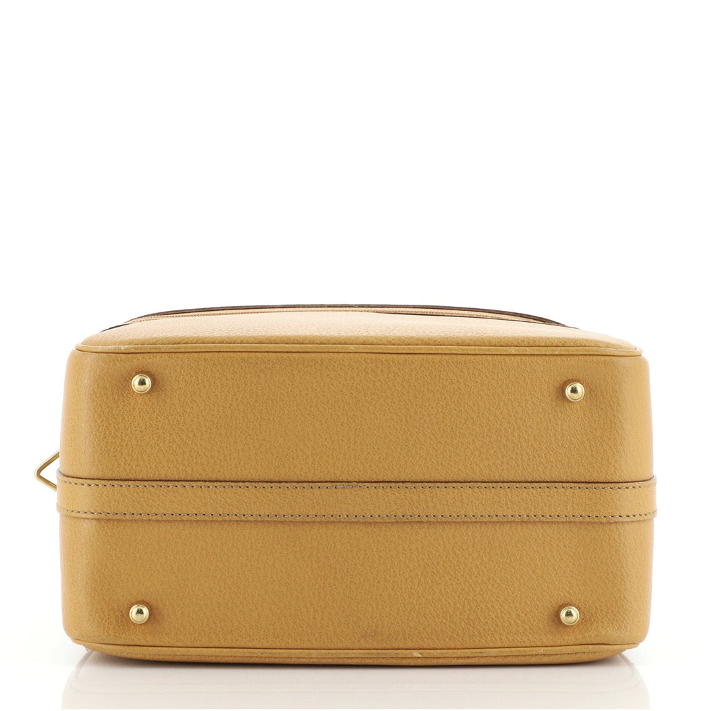 Vintage Bamboo Vanity Case Leather Medium