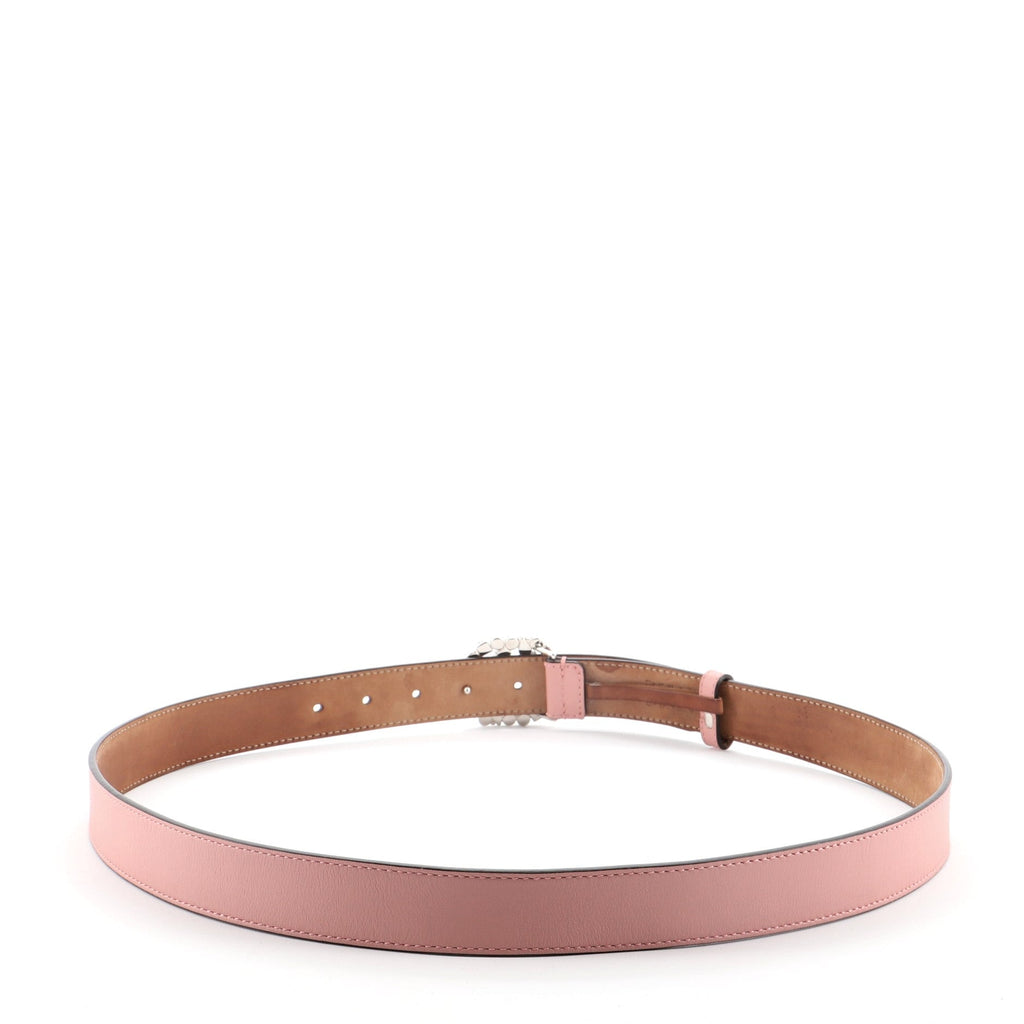 Interlocking G Belt Leather with Crystal Buckle Thin 100