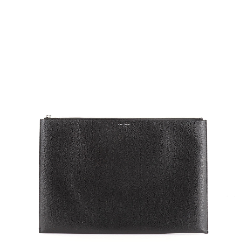 Letters Zip Clutch Leather Large