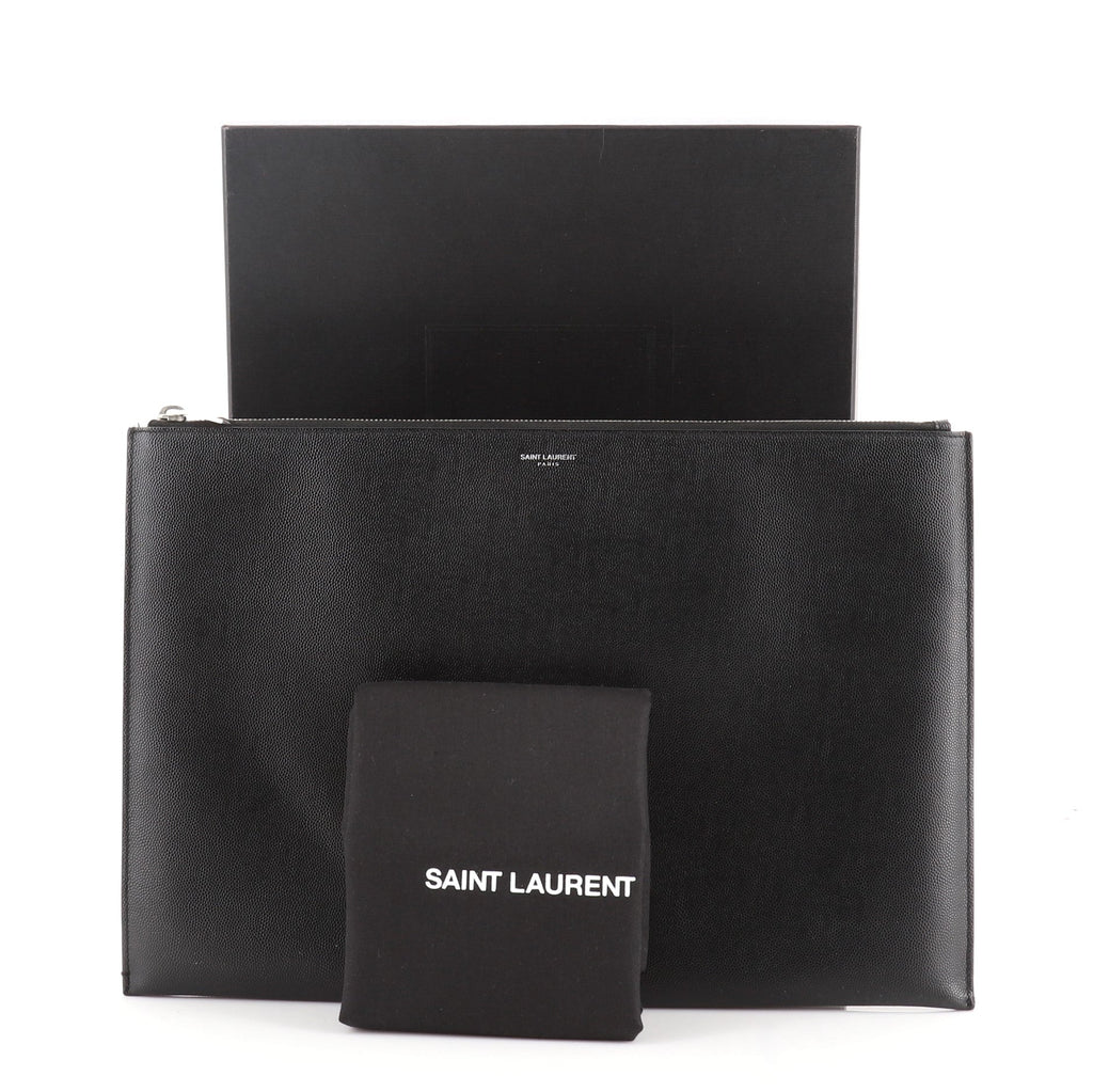 Letters Zip Clutch Leather Large