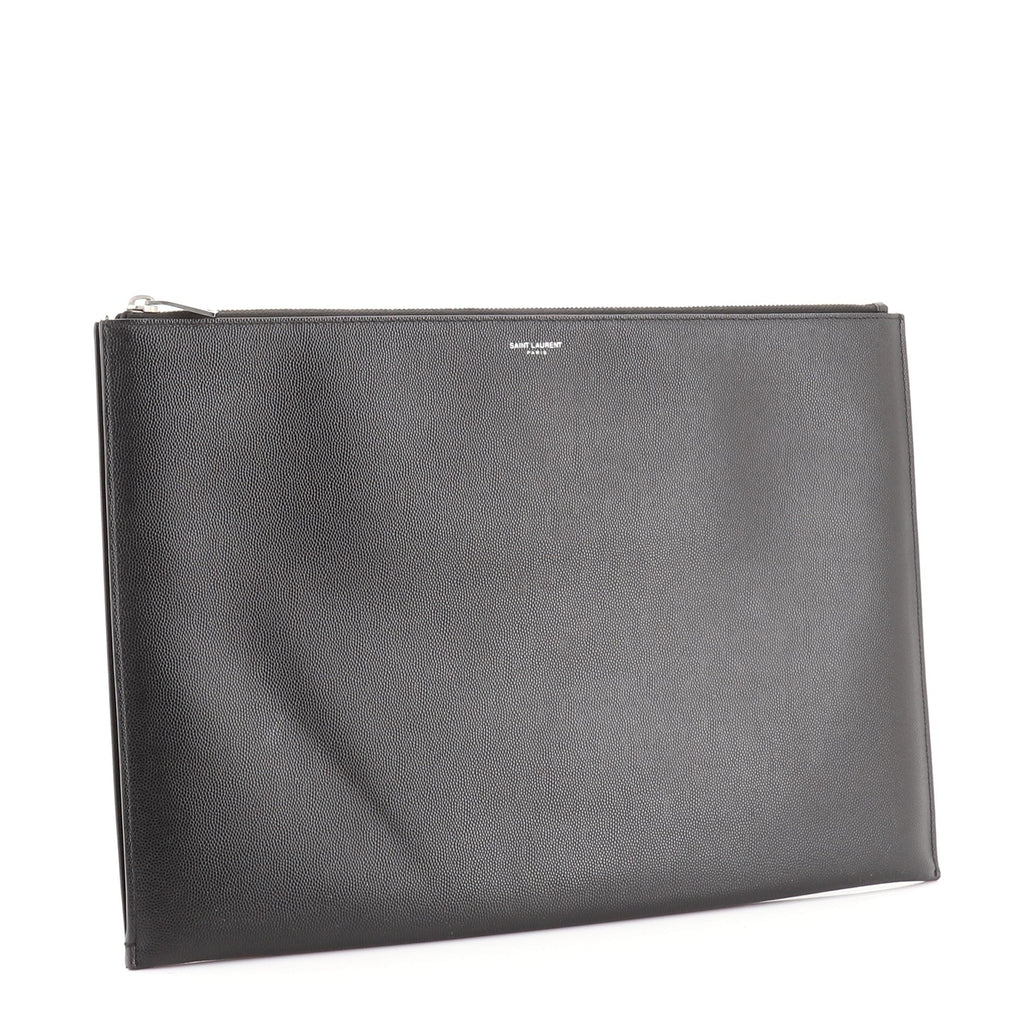 Letters Zip Clutch Leather Large