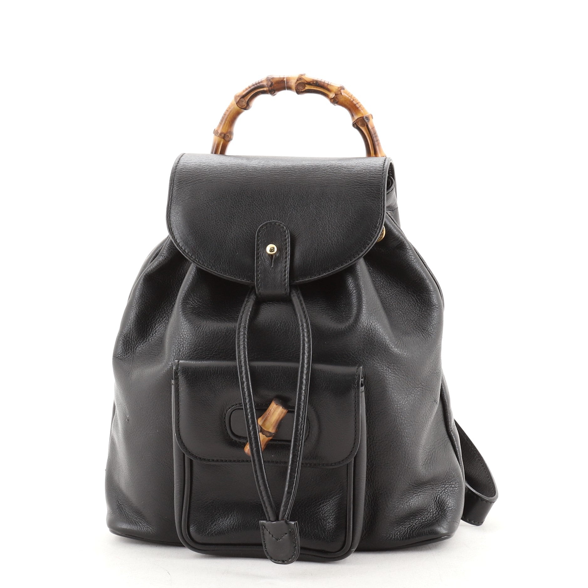Vintage Bamboo Backpack Leather Mini