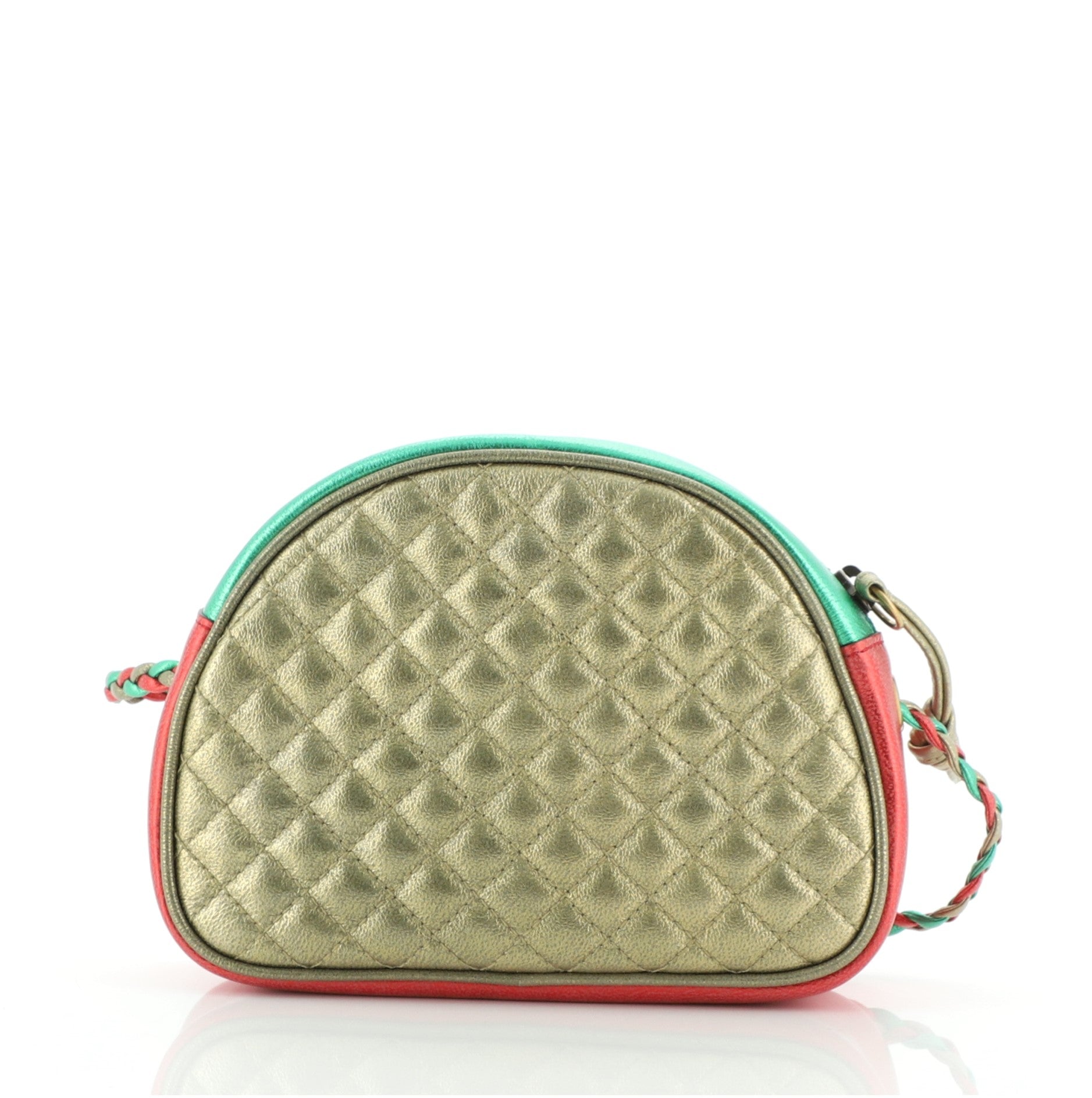 Trapuntata Camera Shoulder Bag Quilted Laminated Leather Mini