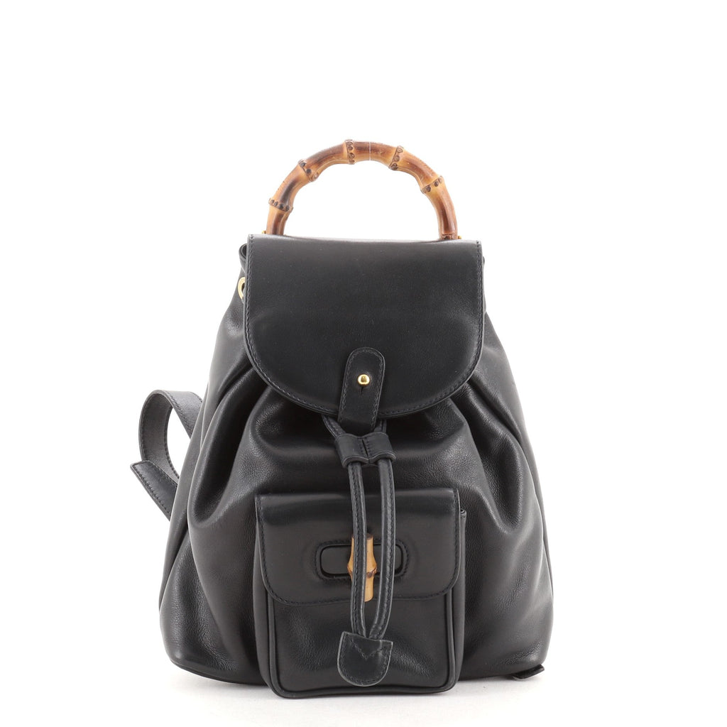 Vintage Bamboo Backpack Leather Mini
