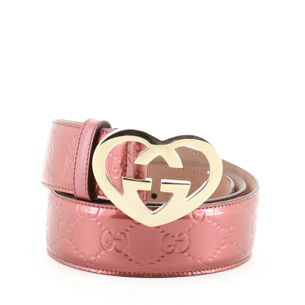 Lovely Heart GG Belt Guccissima Leather Wide 90