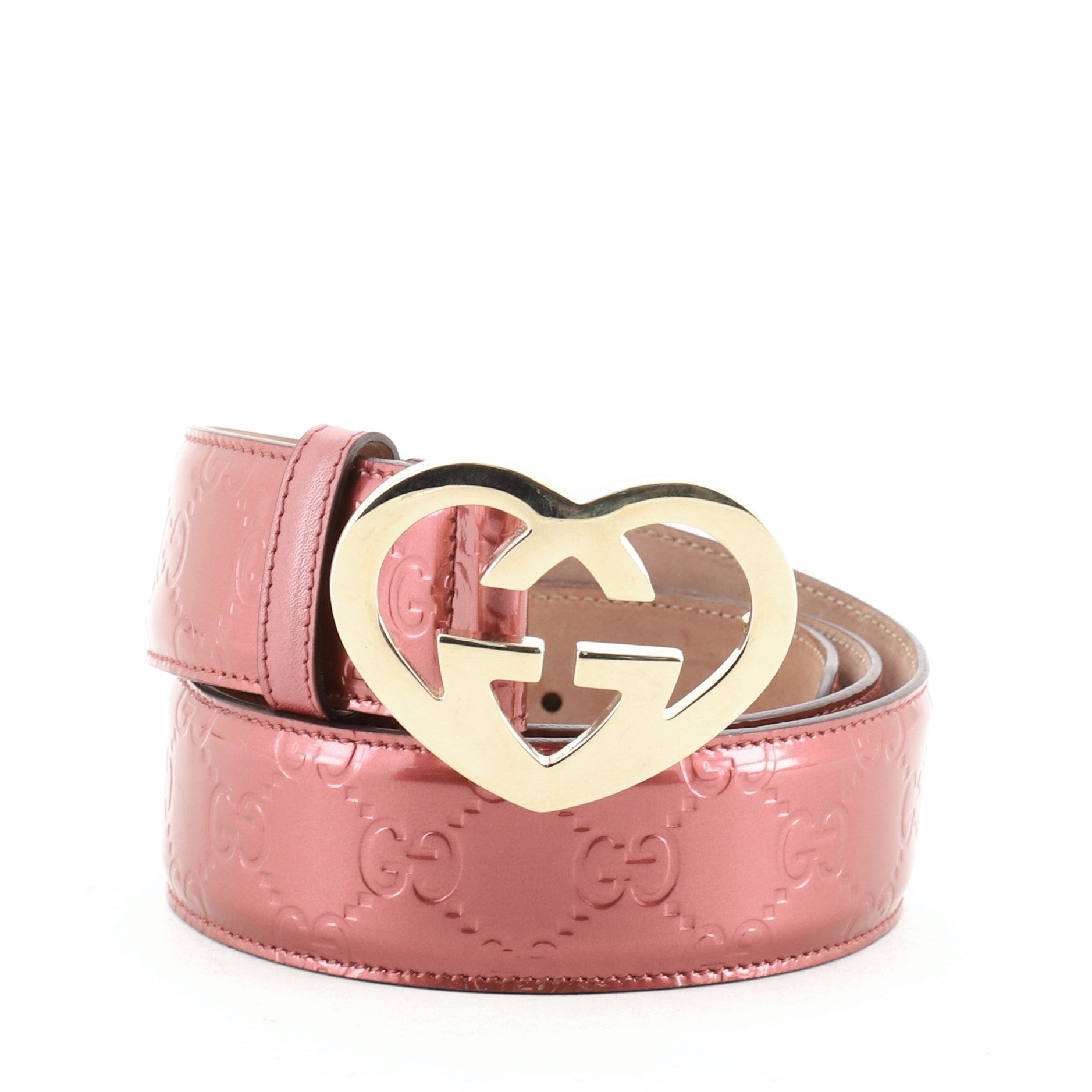 Lovely Heart GG Belt Guccissima Leather Wide 90
