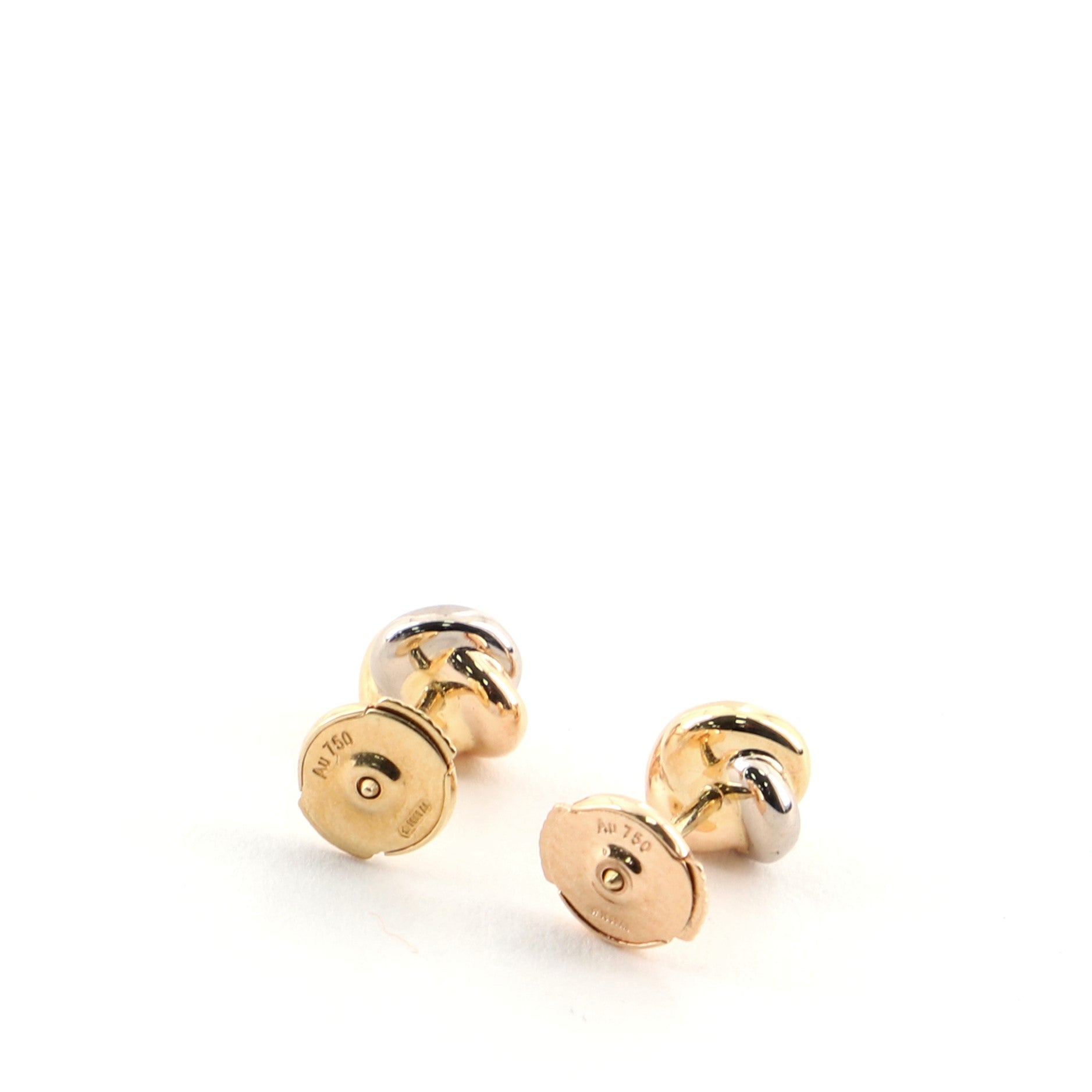 Trinity Stud Earrings 18K Tricolor Gold with Diamond Mini