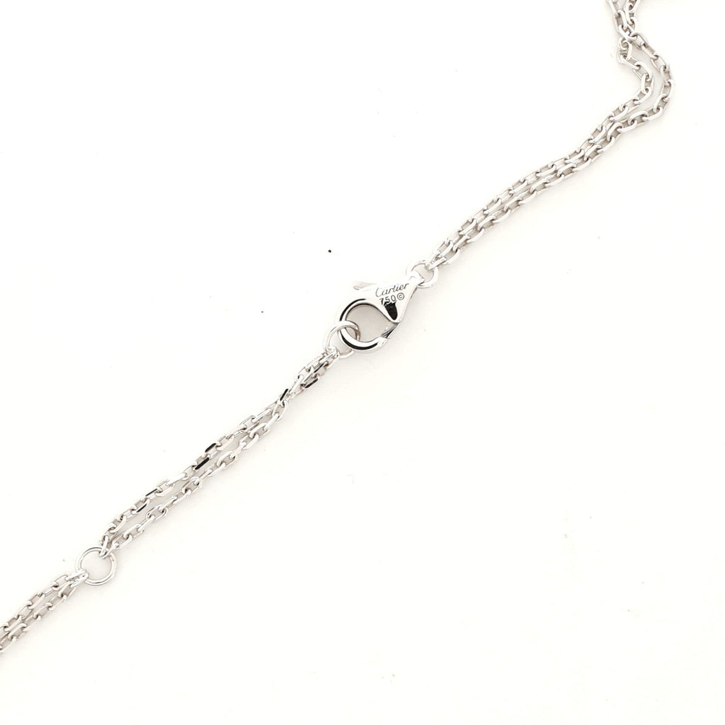 2 Diamonds Love Pendant Necklace 18K White Gold