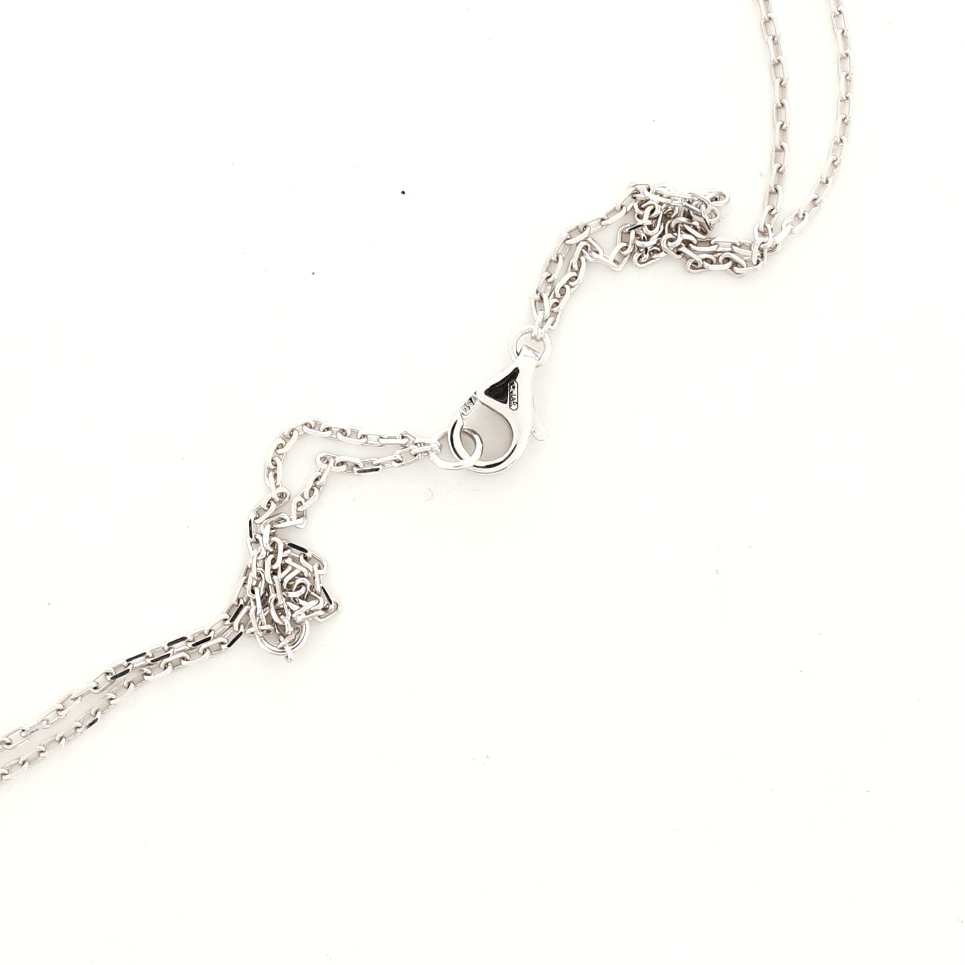 2 Diamonds Love Pendant Necklace 18K White Gold