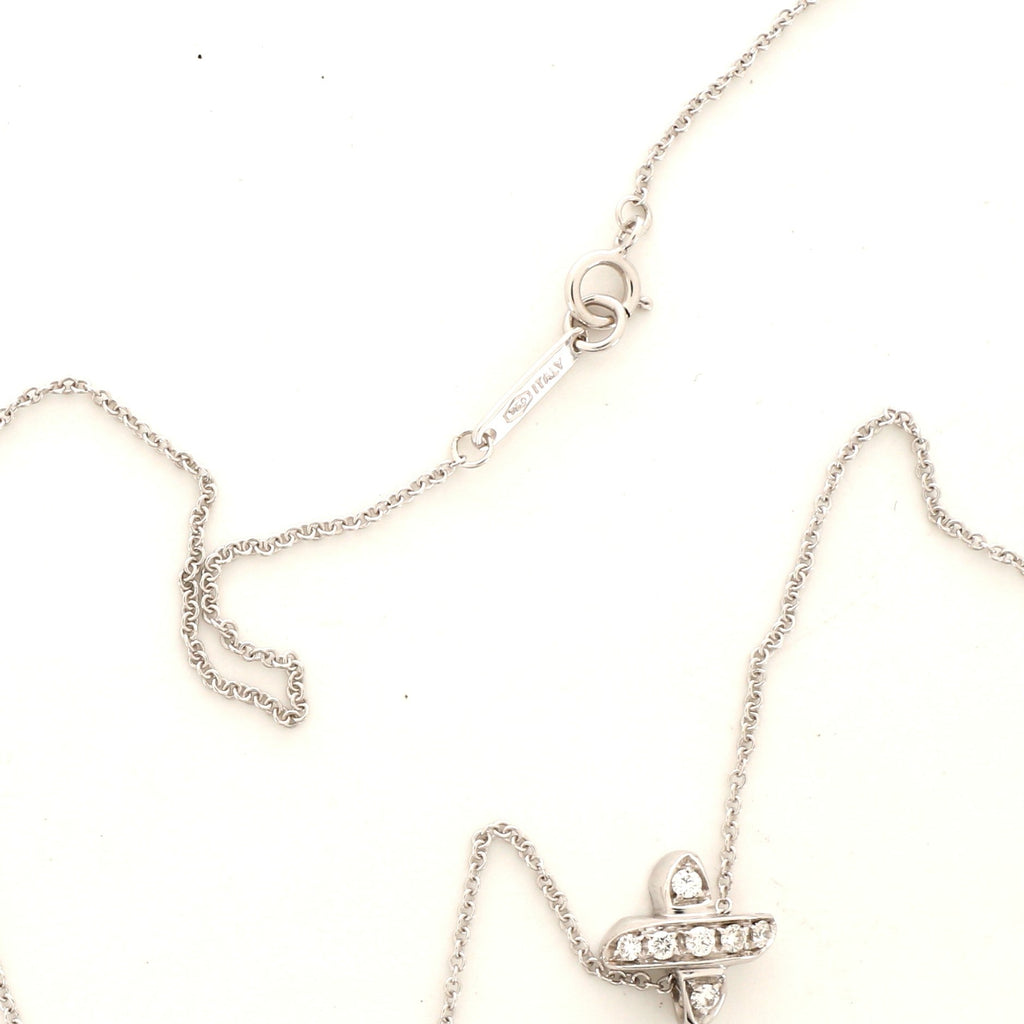 Signature X Pendant Necklace 18K White Gold with Diamonds