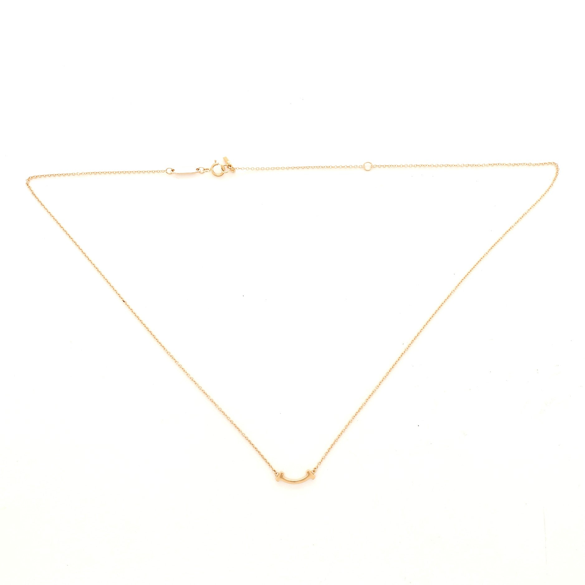 T Smile Pendant Necklace 18K Yellow Gold Mini