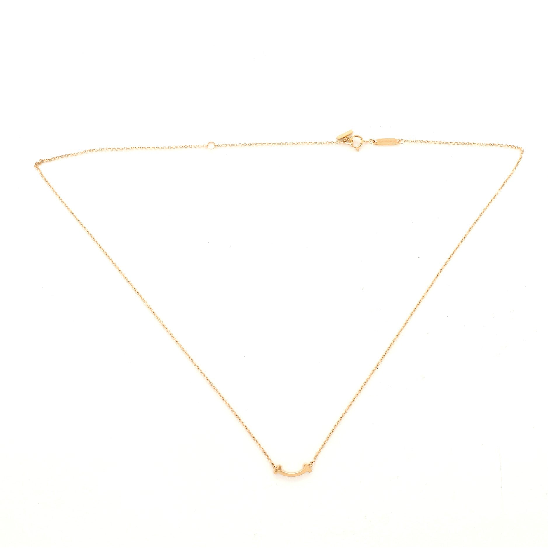 T Smile Pendant Necklace 18K Yellow Gold Mini