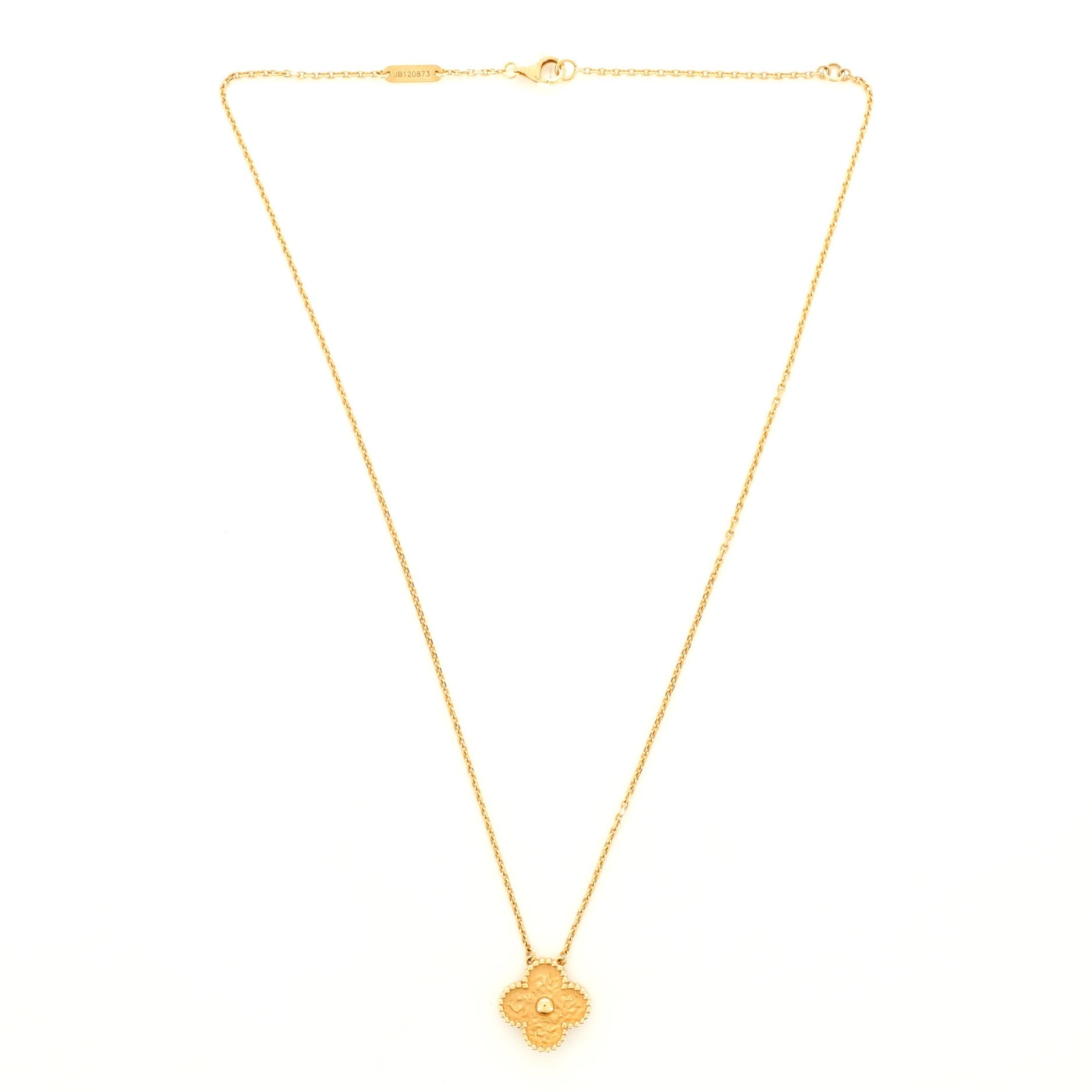 Vintage Alhambra Pendant Necklace 18K Yellow Gold