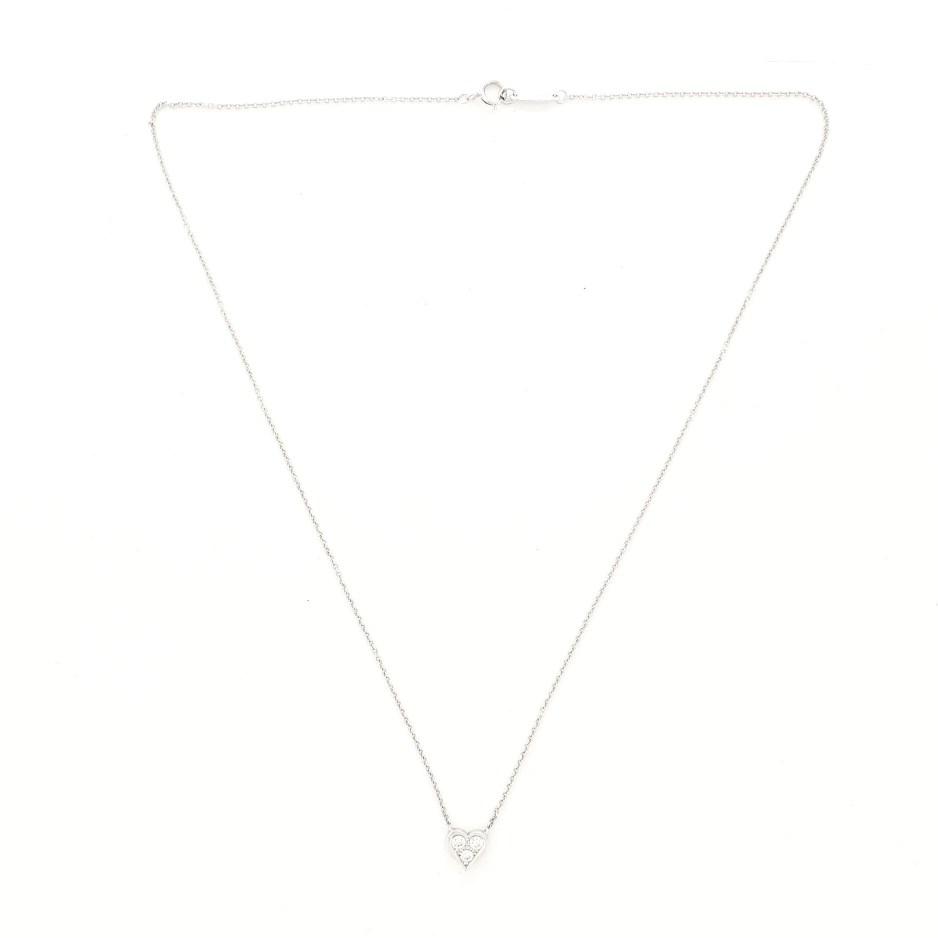 Heart Pendant Necklace Platinum with Diamonds