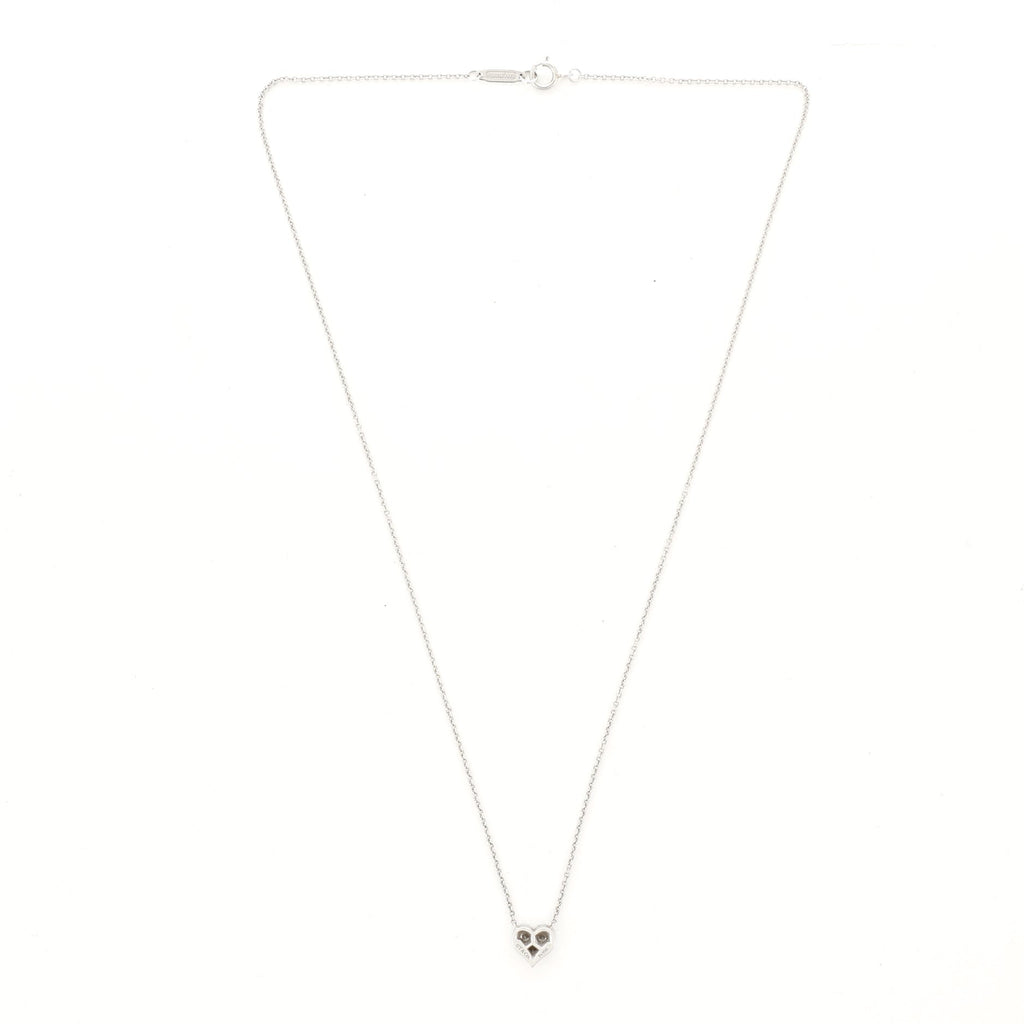 Heart Pendant Necklace Platinum with Diamonds