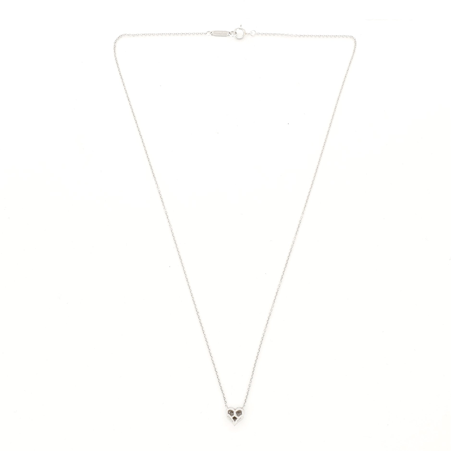 Heart Pendant Necklace Platinum with Diamonds