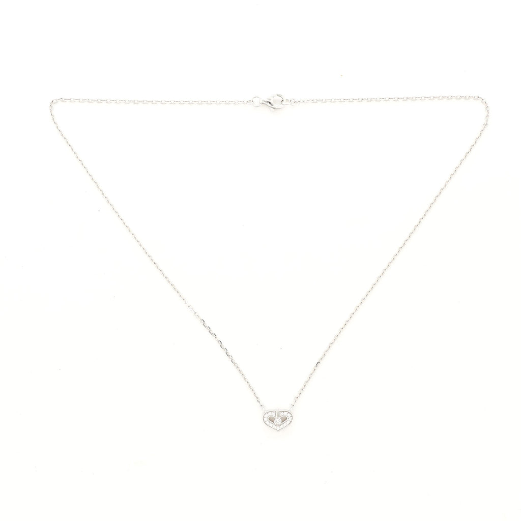 C Heart de Cartier Pendant Necklace 18K White Gold with Diamonds