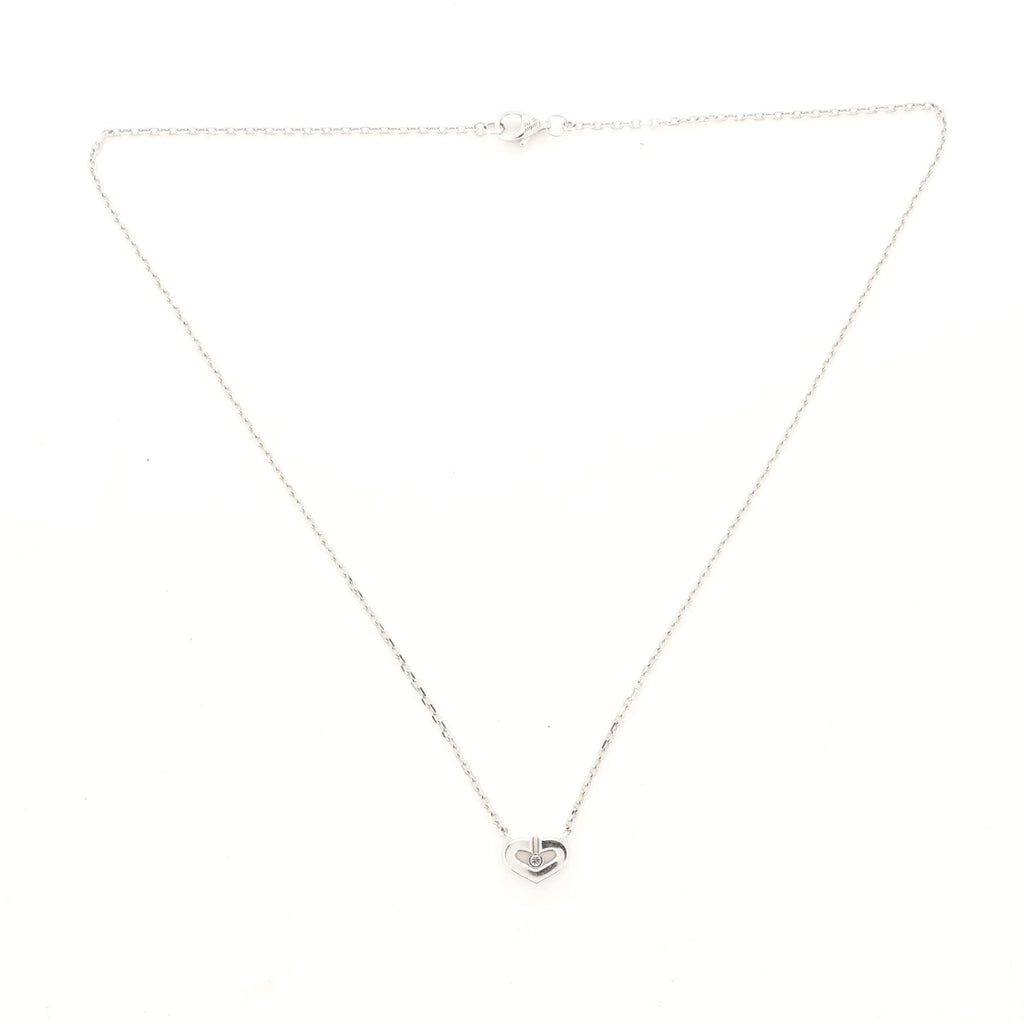 C Heart de Cartier Pendant Necklace 18K White Gold with Diamonds