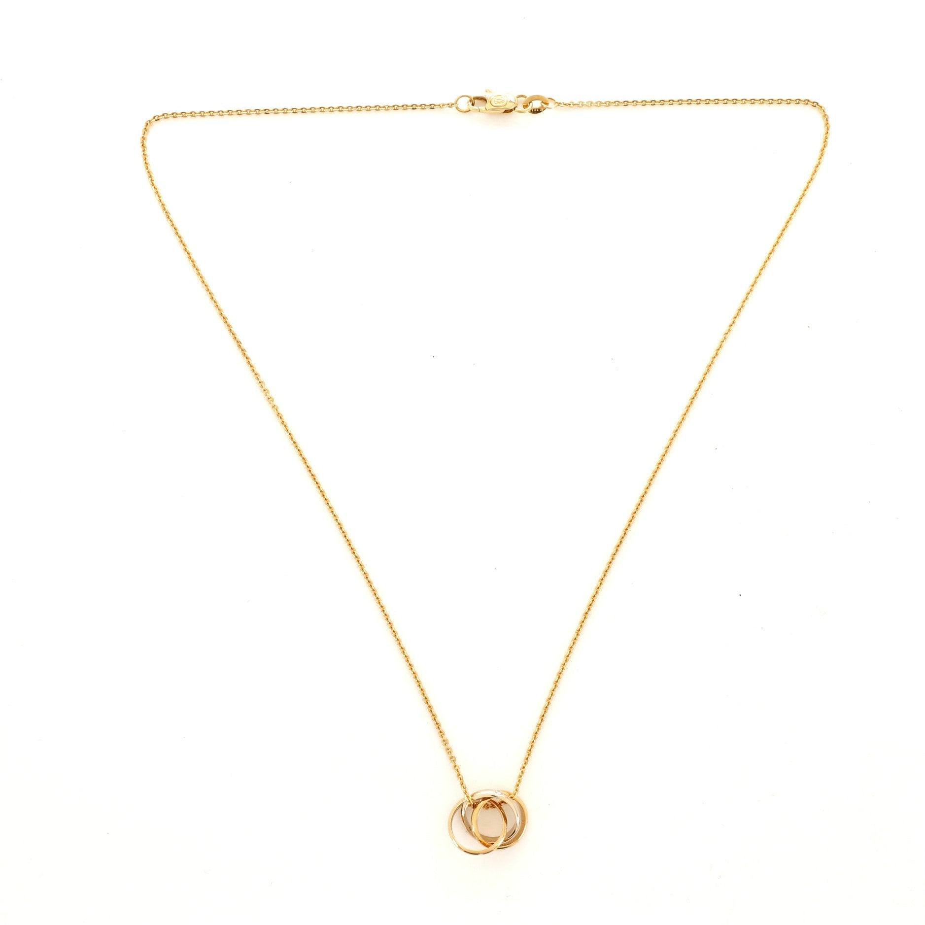 Trinity Pendant Necklace 18K Tricolor Gold with Diamonds