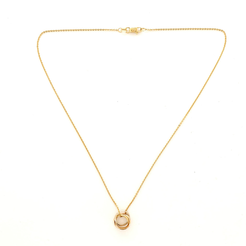Trinity Pendant Necklace 18K Tricolor Gold with Diamonds