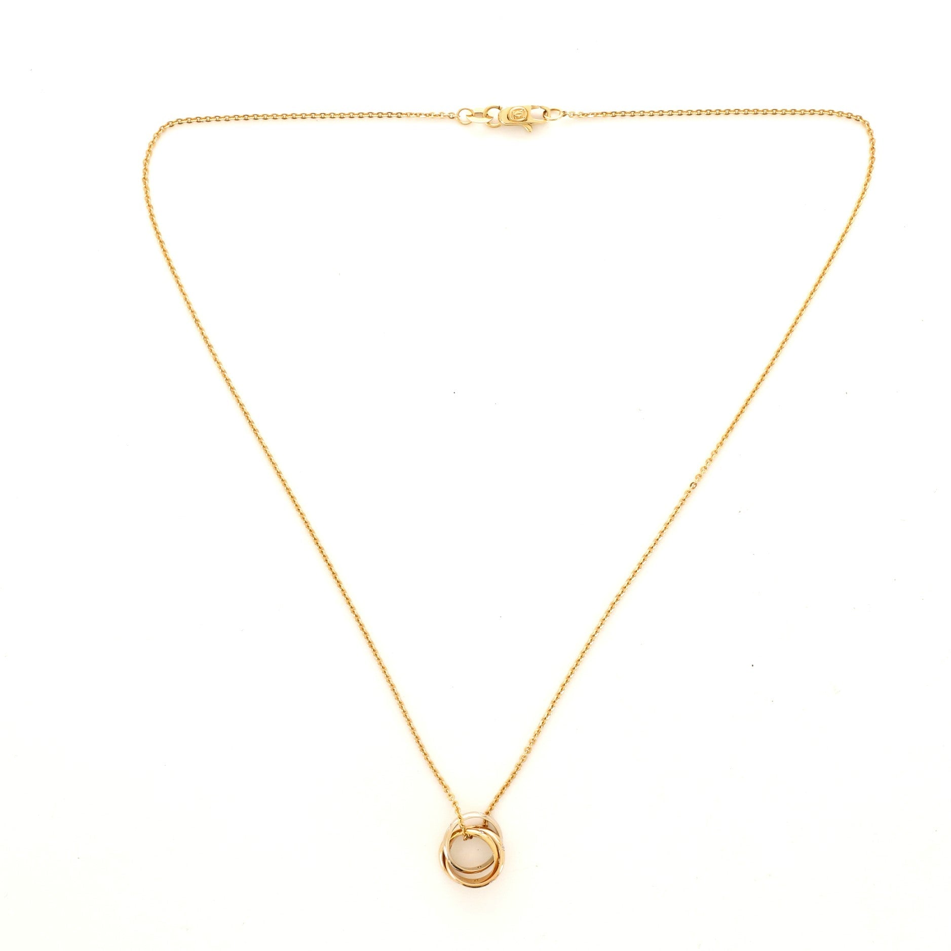 Trinity Pendant Necklace 18K Tricolor Gold with Diamonds