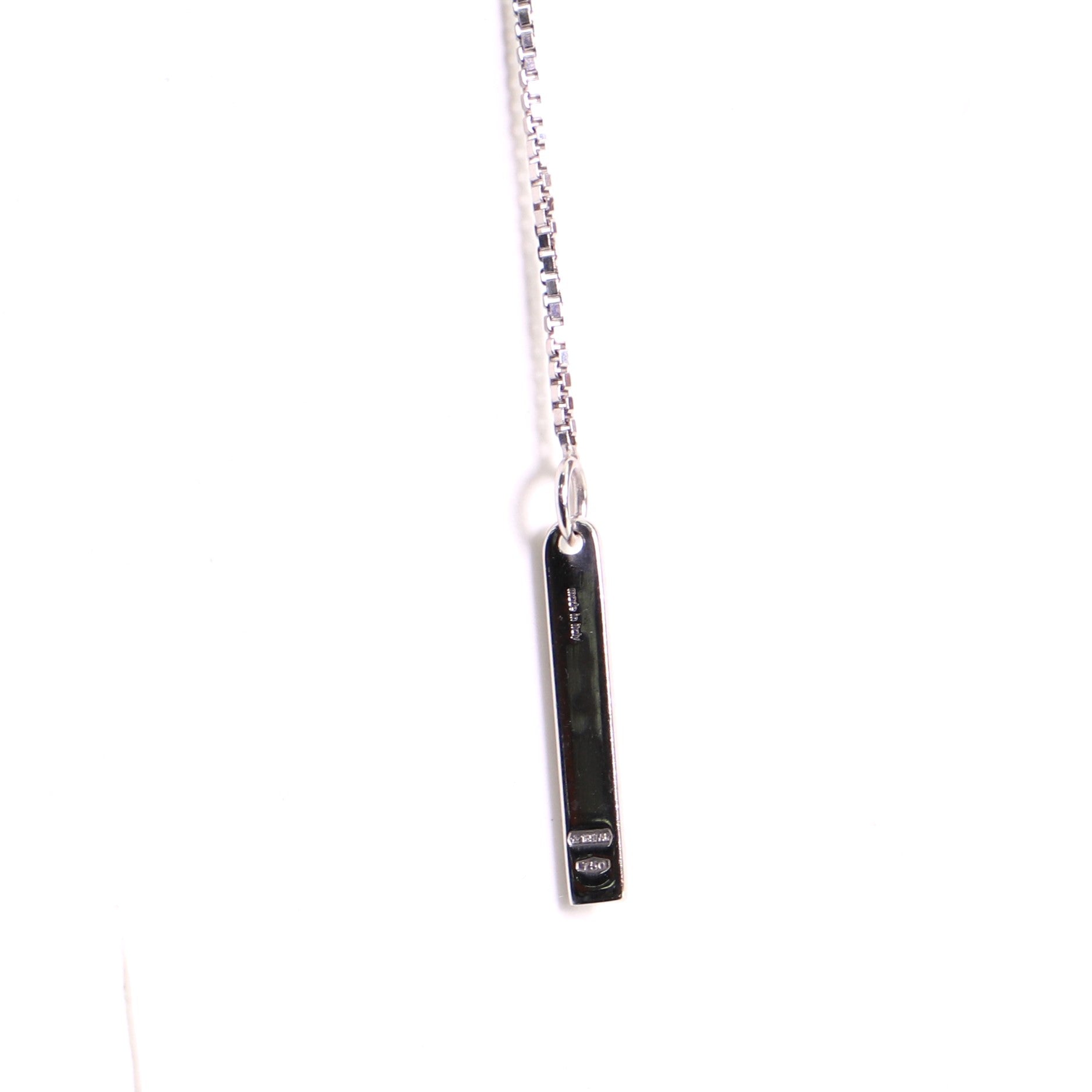 Logo Lariat Necklace 18K White Gold