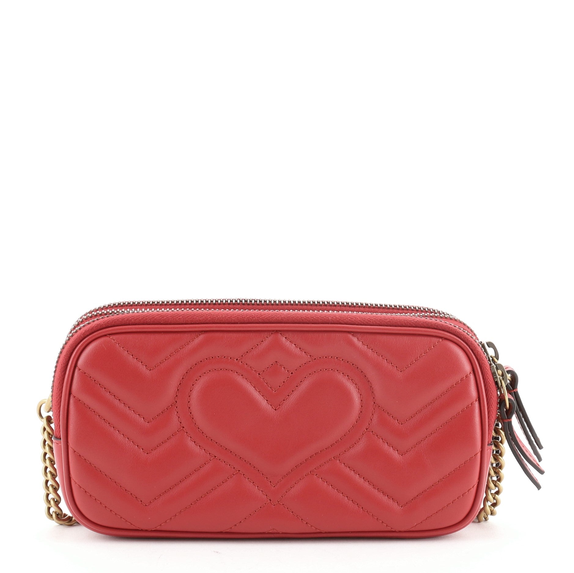 GG Marmont Triple Zip Chain Bag Matelasse Leather Mini
