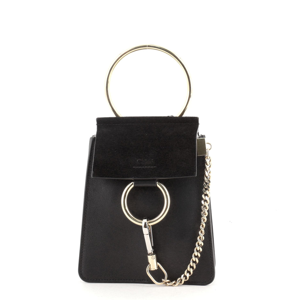 Faye Bracelet Crossbody Bag Leather and Suede Mini