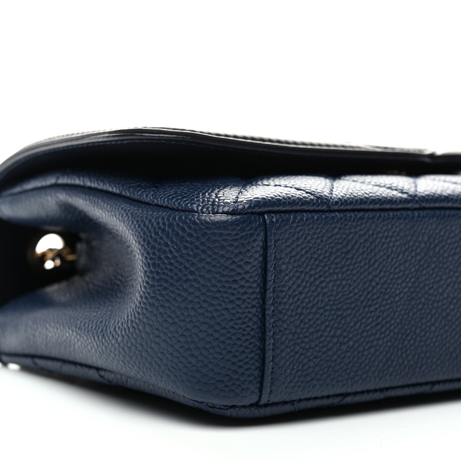 Caviar Quilted Small CC Filigree Flap Navy Black
