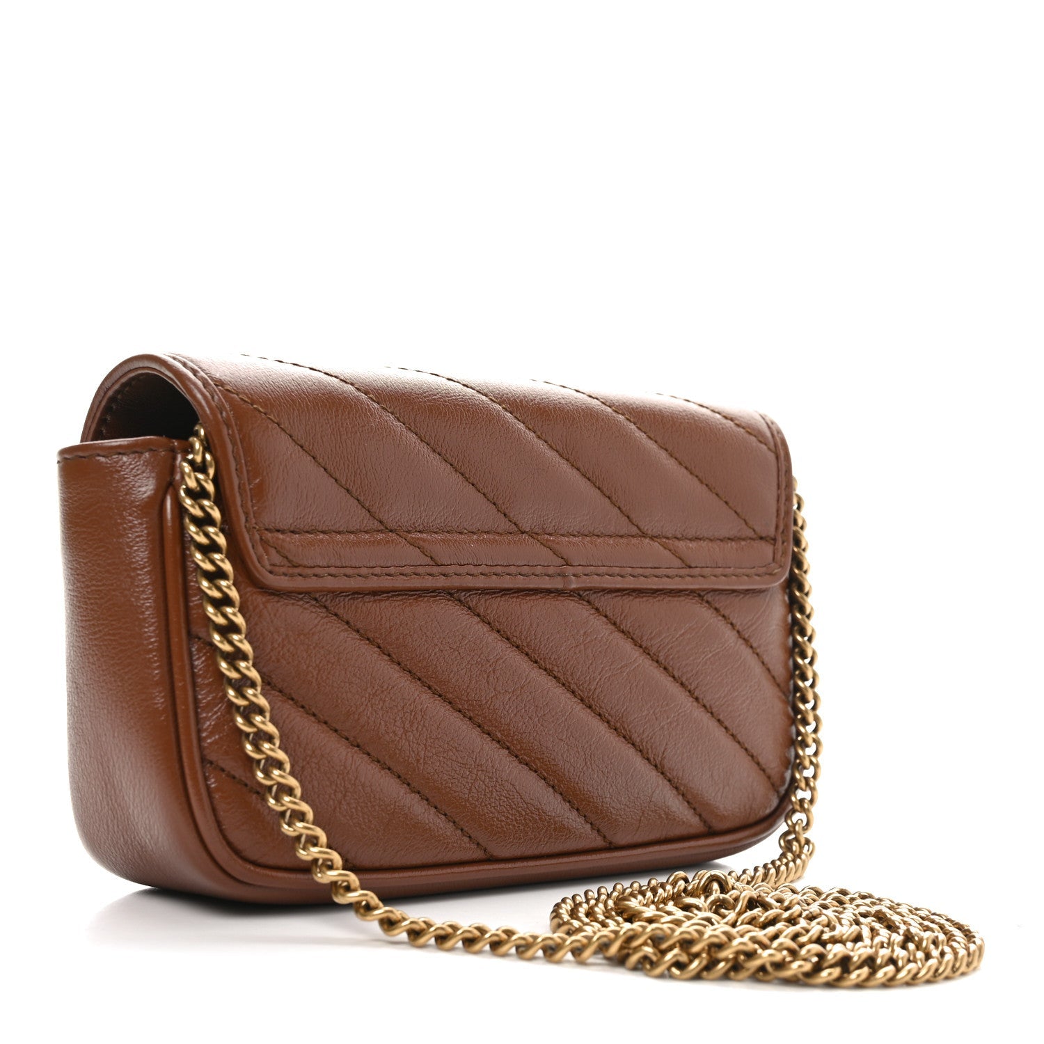 Azalea Calfskin Matelasse Diagonal Super Mini GG Marmont Shoulder Bag Cuir